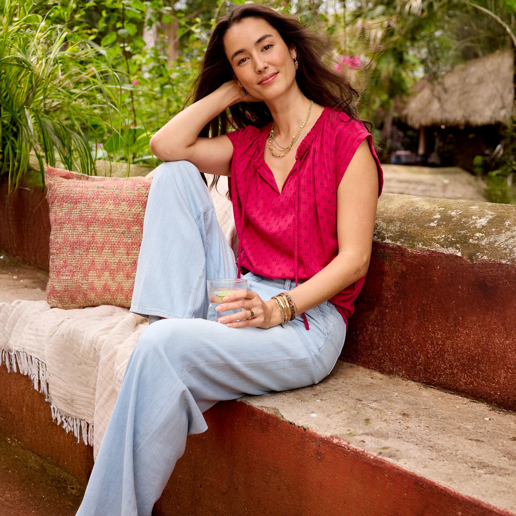 Gia Eyelet Tee - Sundance Clothing