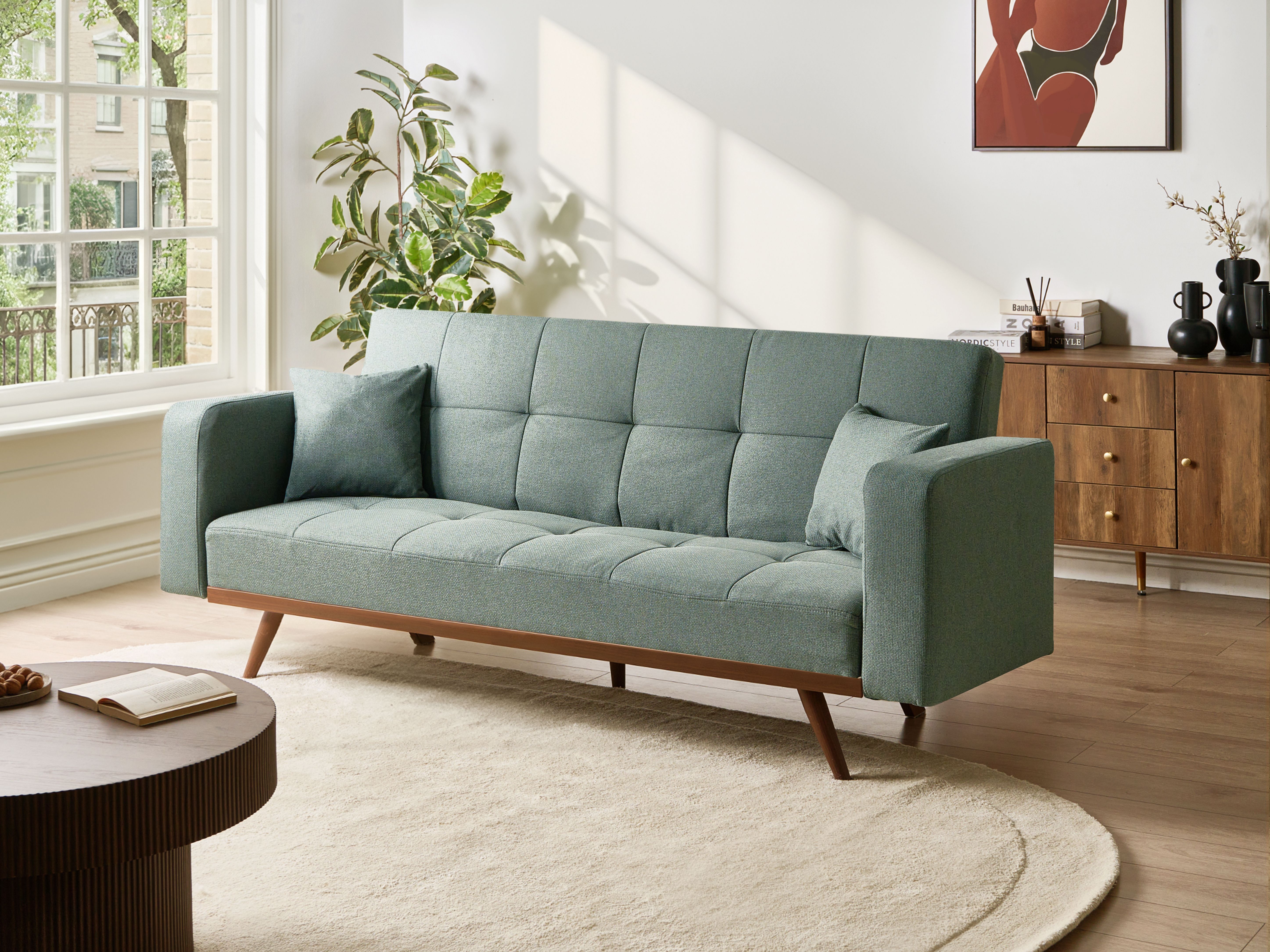 Sofa Bed 3 Seater HJULBY Green