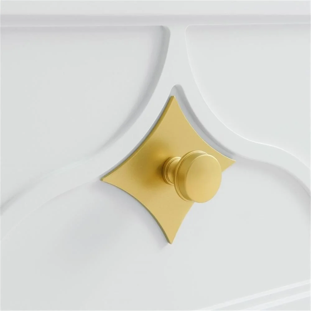 Martin Svensson Home Emma 5 Drawer White and Gold Chest - Image 3