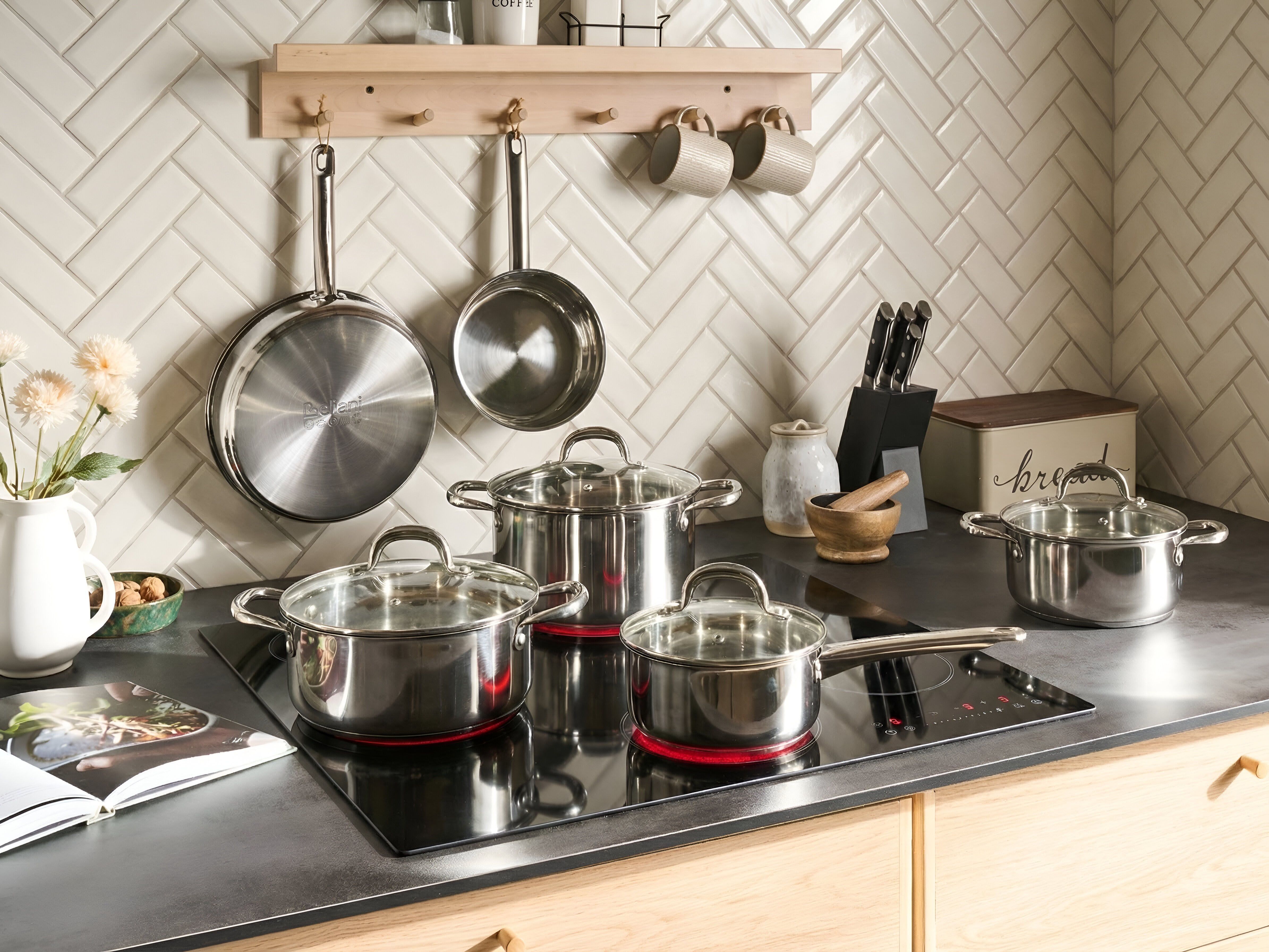 10 Piece Cookware Set PRIMECOOK Stainless Steel Silver