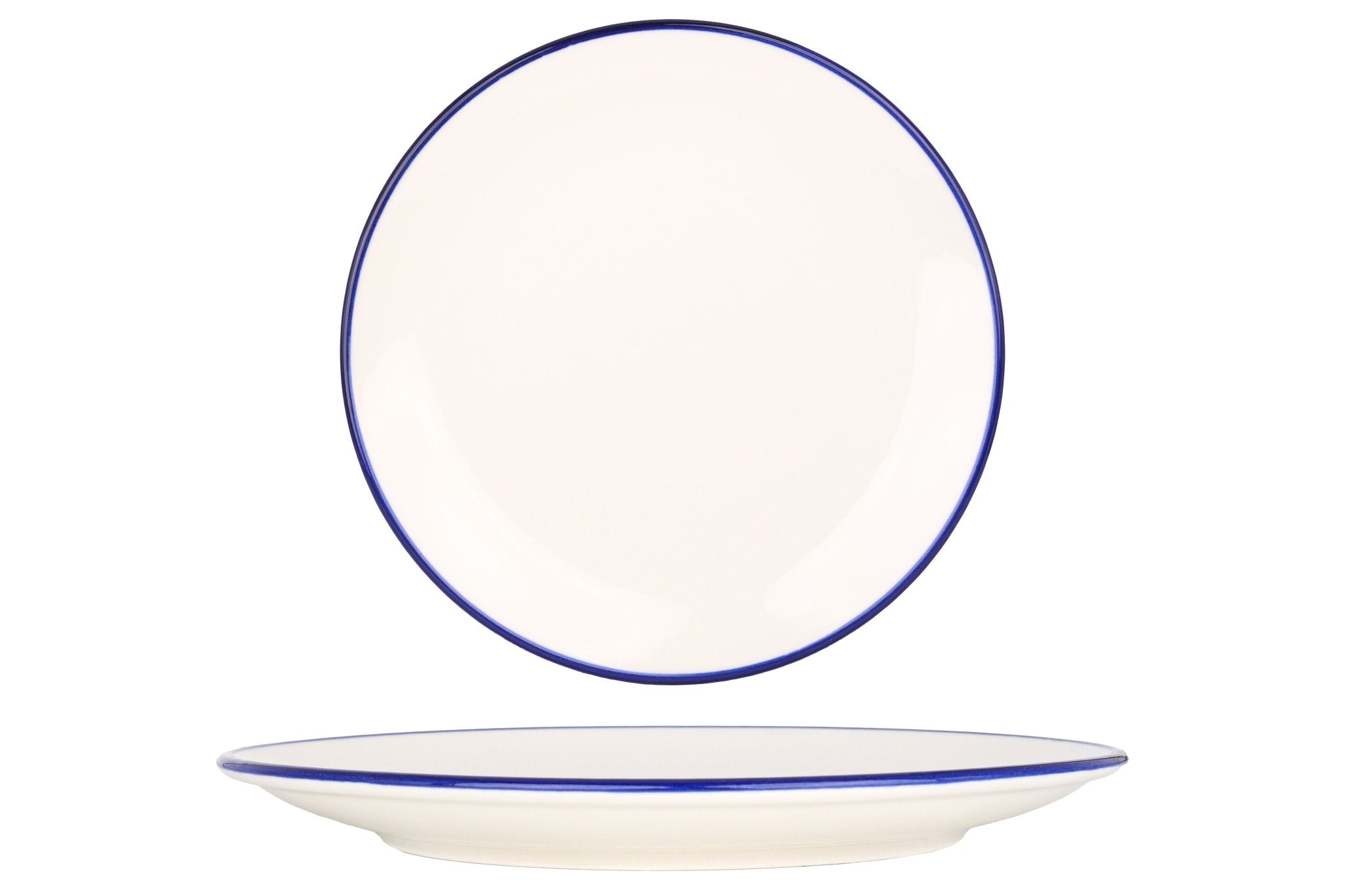 Rinart Dinerbord - Blue Edge - Porselein - 25 cm - set van 6