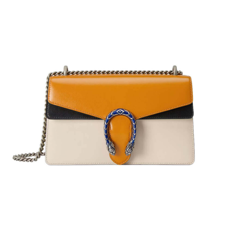 Replica Gucci Dionysus Small Shoulder Bag 400249 Orange White Leather1:1High-quality replica