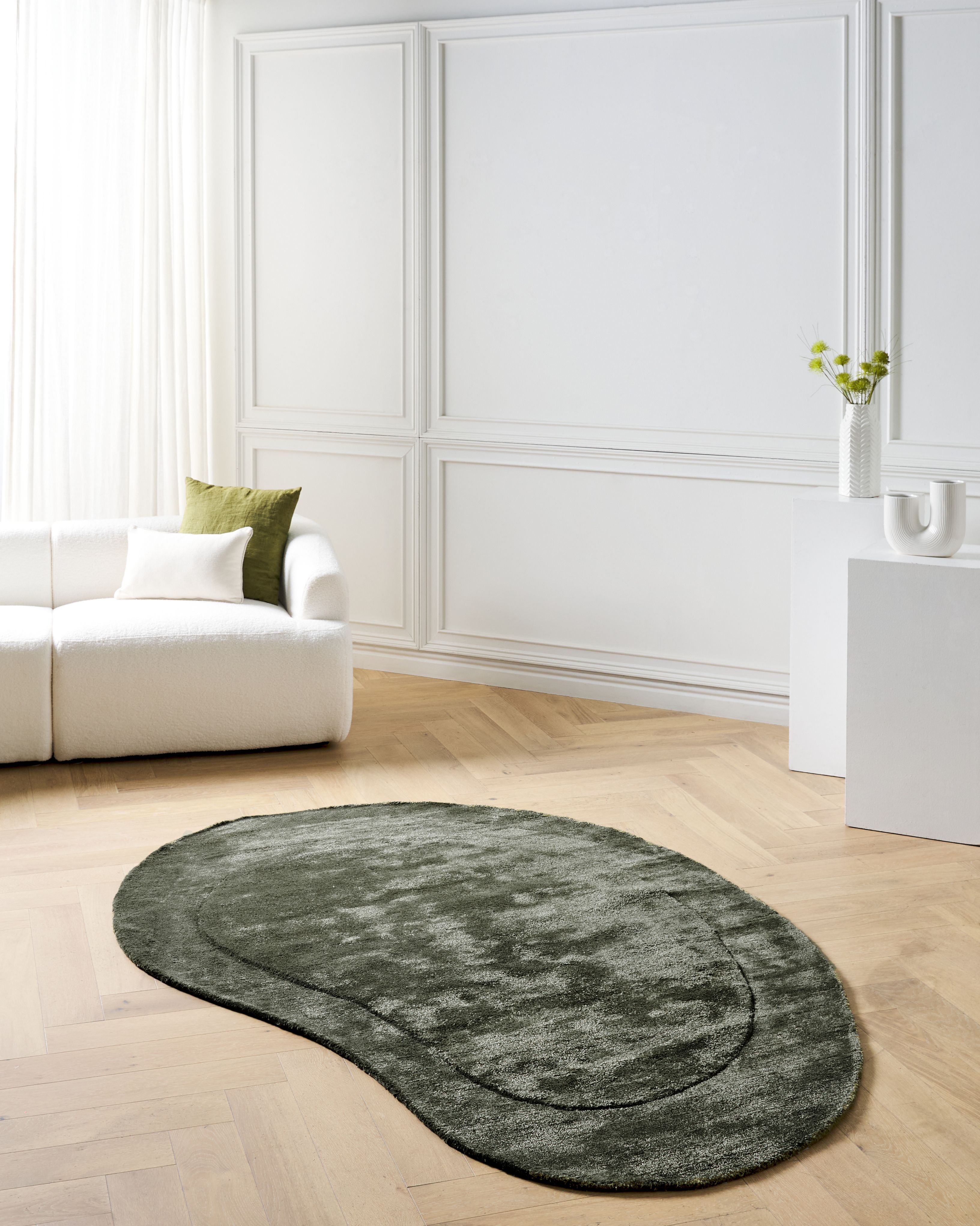 Rug MASSO Dark Green 160 x 230 cm Viscose
