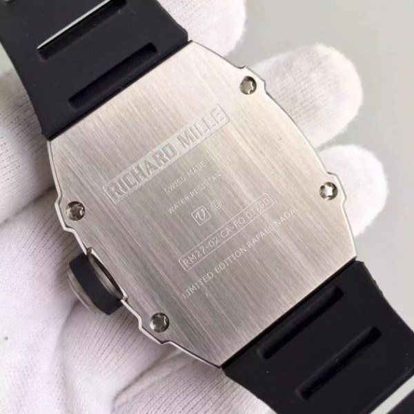 Replica Richard Mille RM027 SS Skeleton Dial Black Rubber Strap 6T51 - Top club