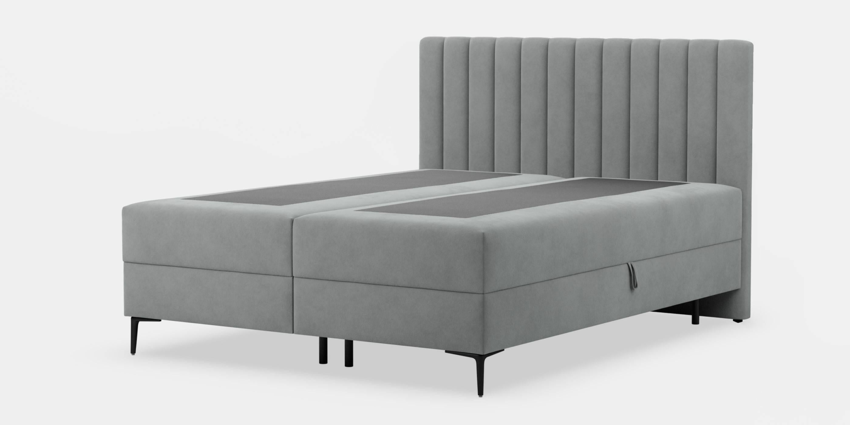 Blokker Pazara Boxspring met Opbergruimte 160 x 200 cm - Grijs / Zwart