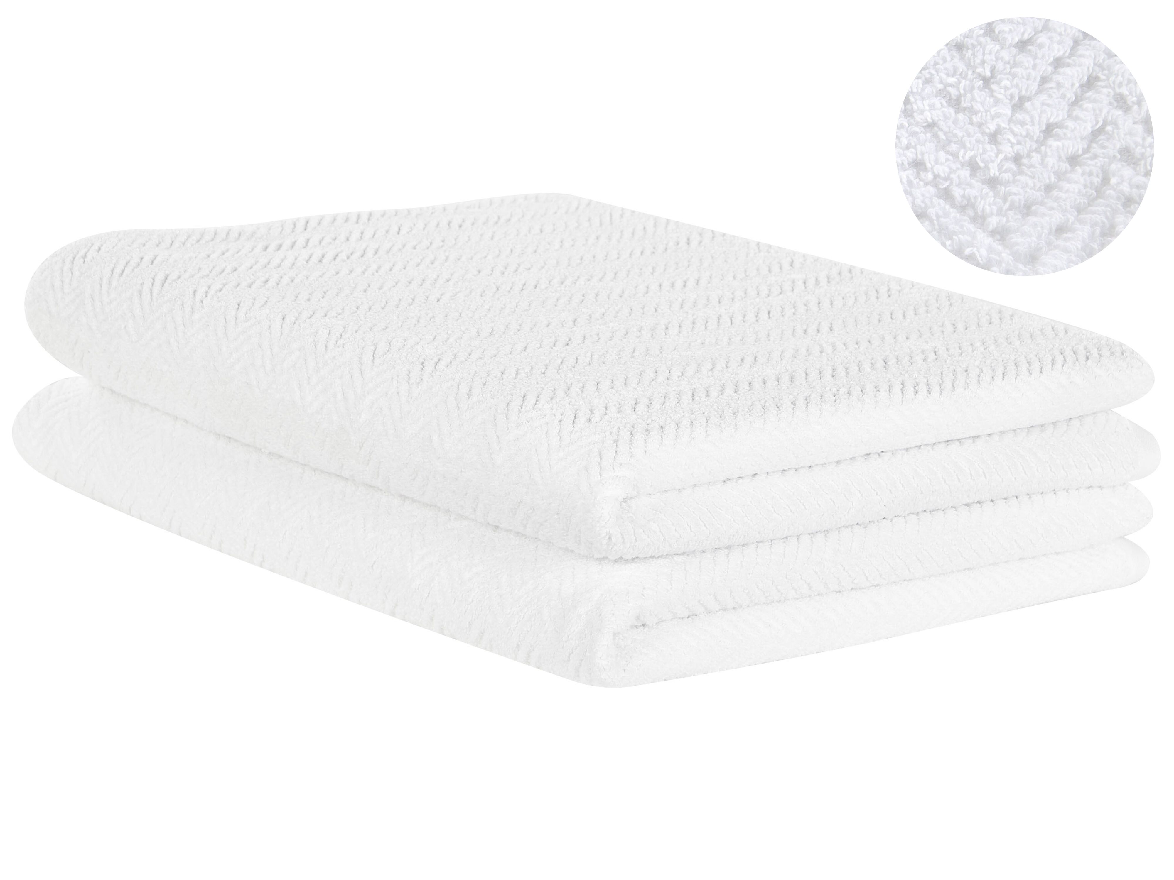 Set of 2 Towels MITIARO Terry Cotton White