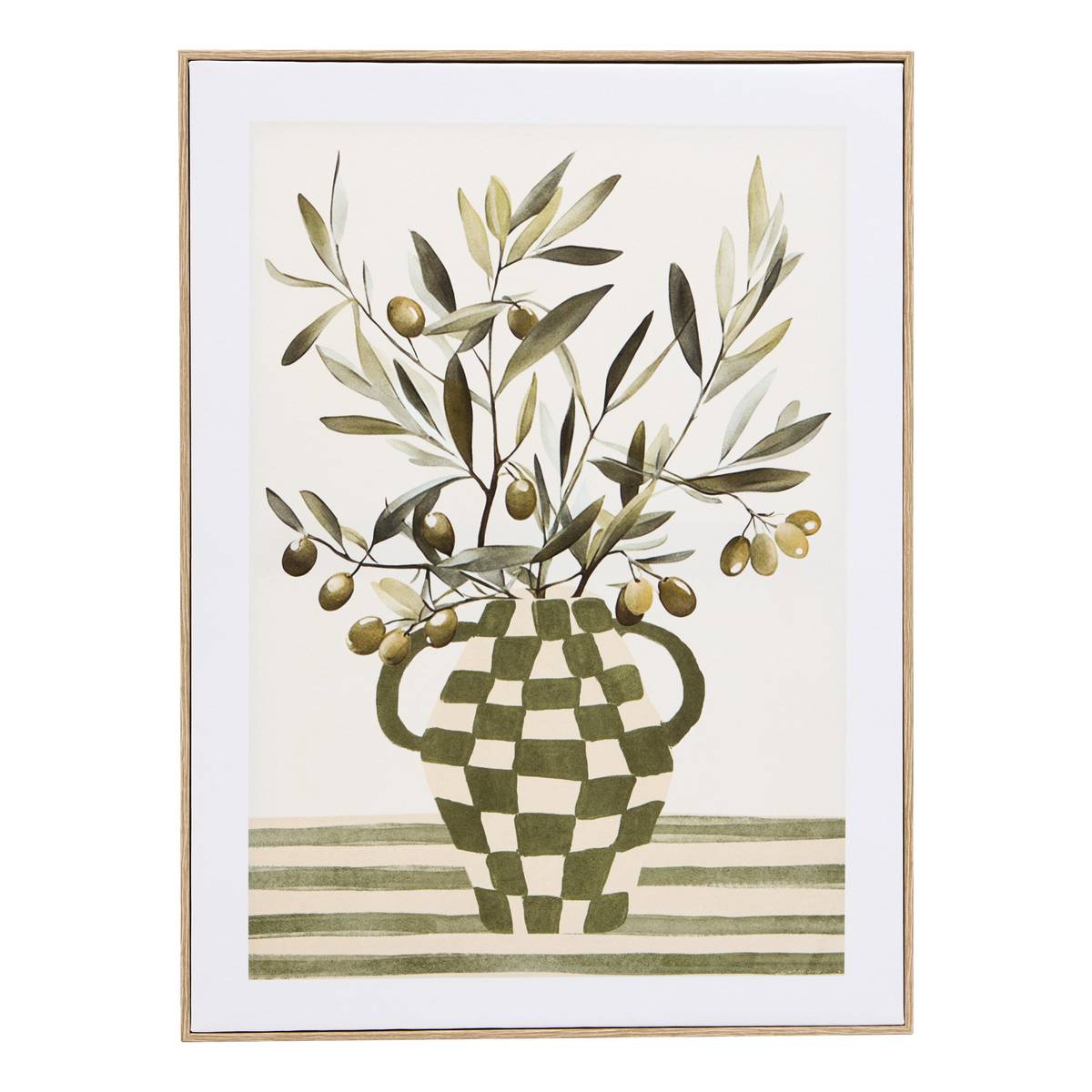 Framed Canvas Print "Claudia" Green, 45x60 cm