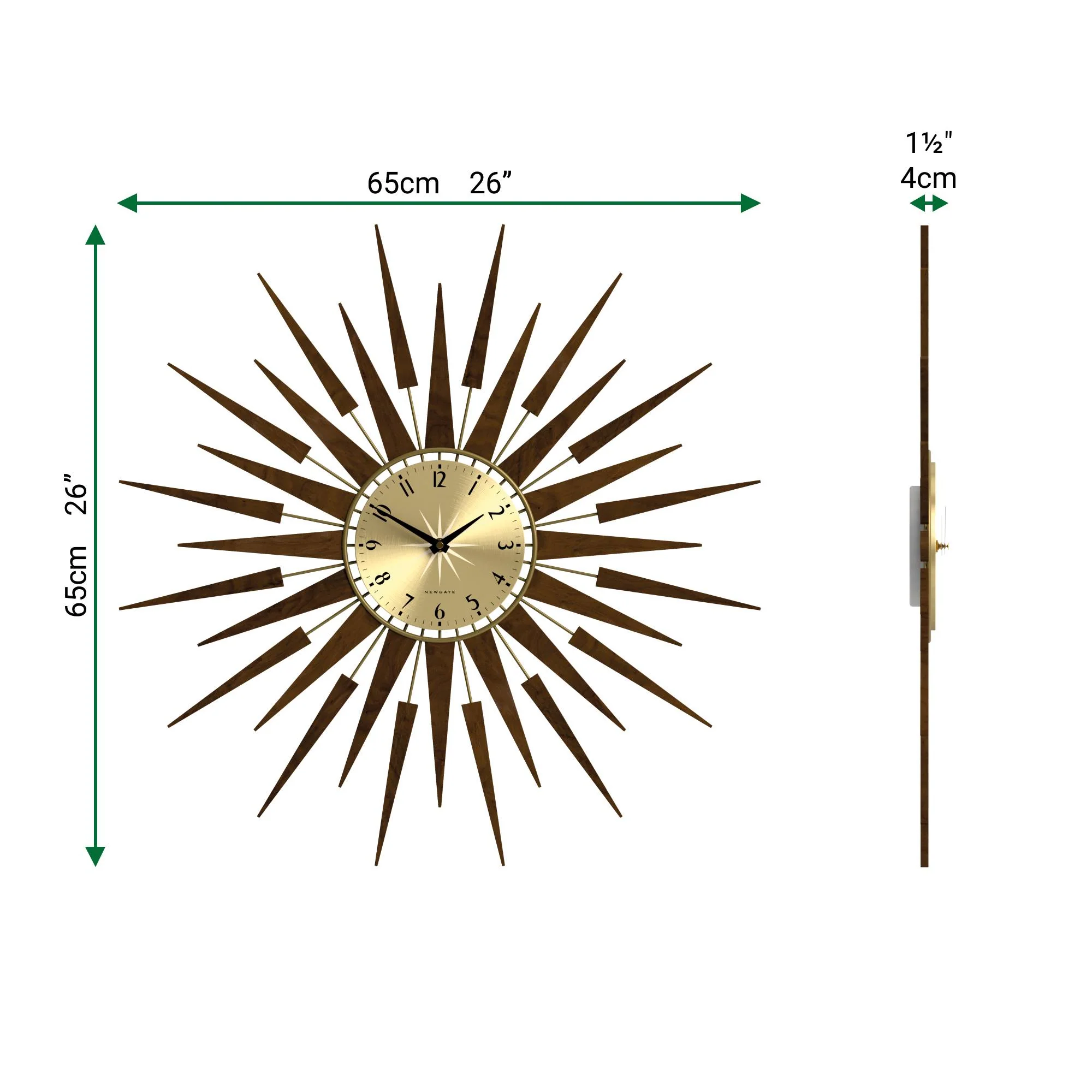 Newgate Pluto wall clock in dark wood