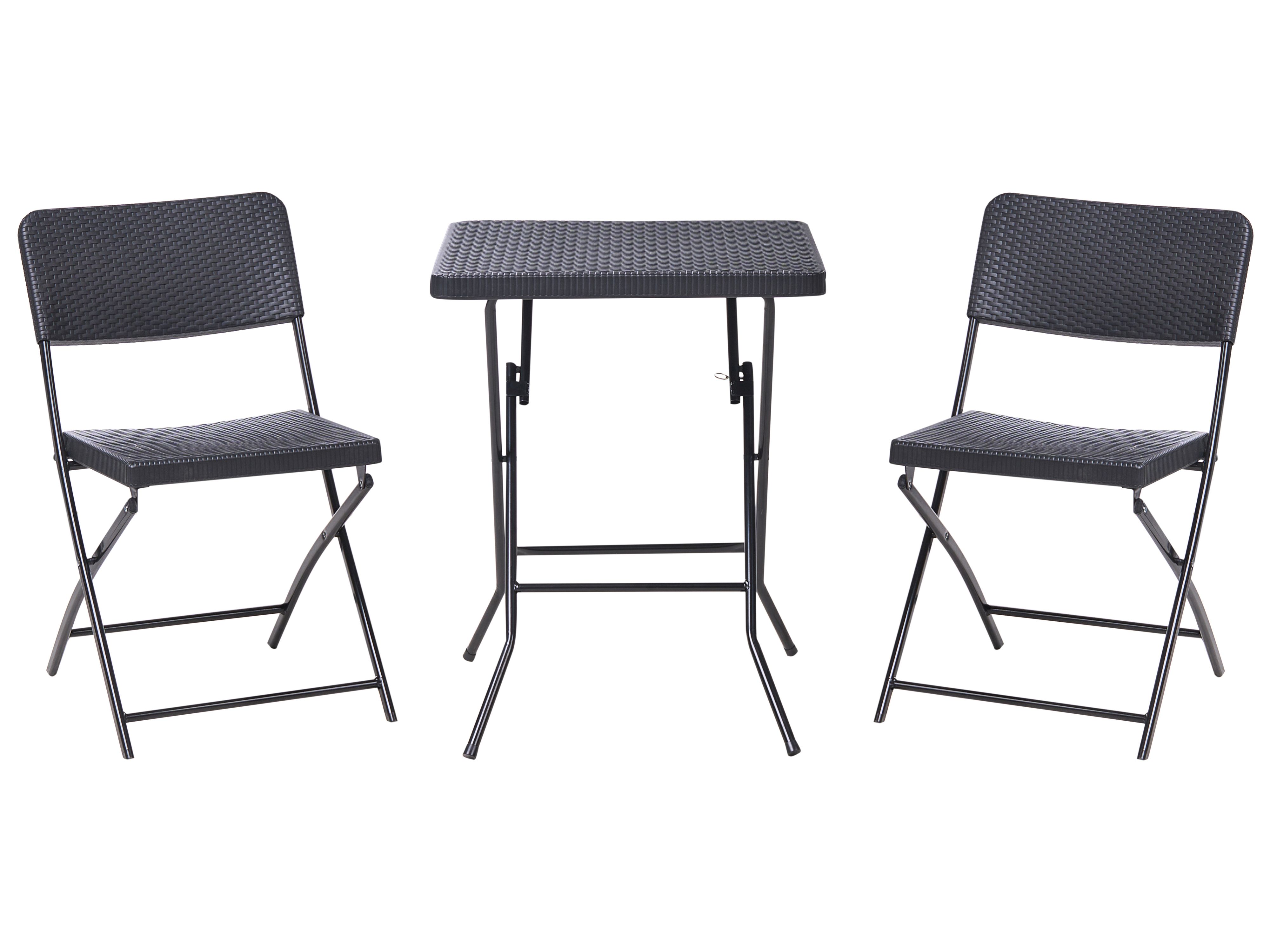 Bistro Set Folding TRAPPETO Black