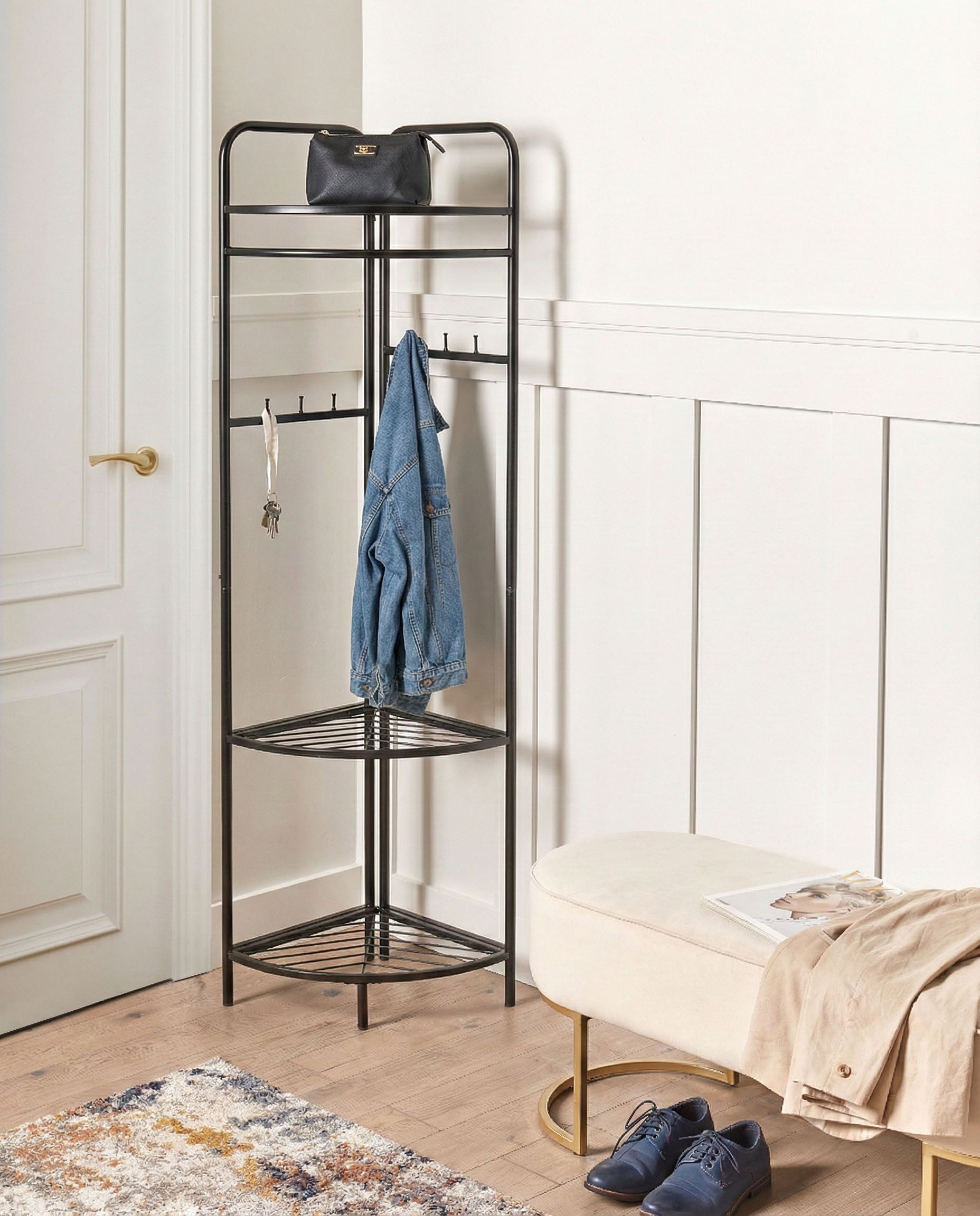 Corner Coat Stand LAWTON Black