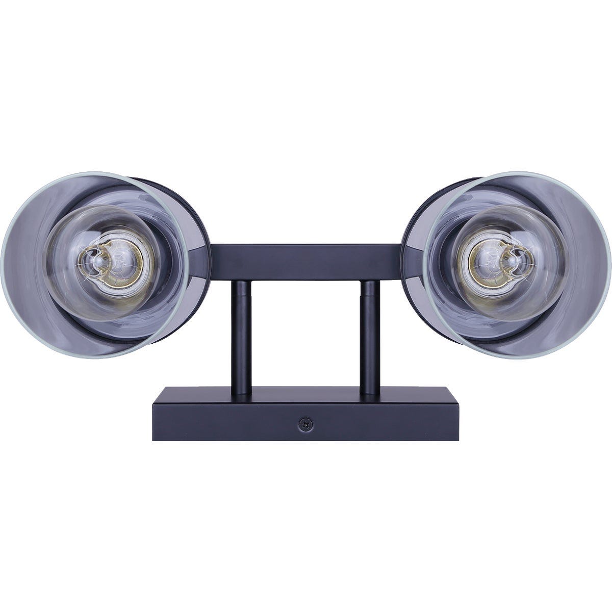 Canarm Britton 2-Light Black Vanity Bath Light Fixture, Clear Glass