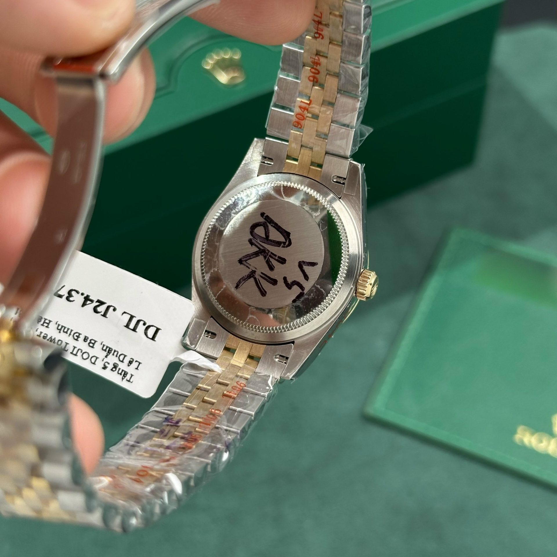 Rolex Replica Watch DateJust Gold Wrapped Green Dial GM Factory 31mm - Elite Watch Atelier