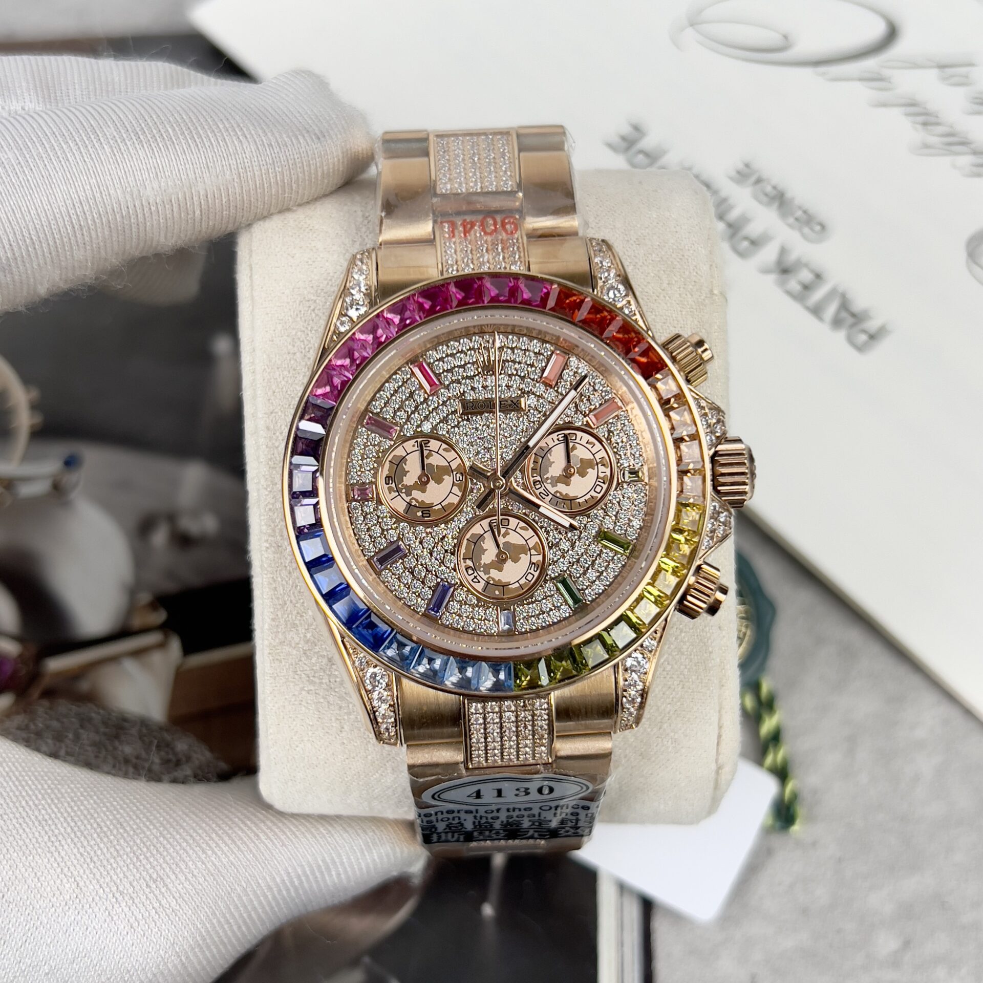 Rolex Daytona Rainbow Best Replica Watch Full Diamond 40mm - Top club