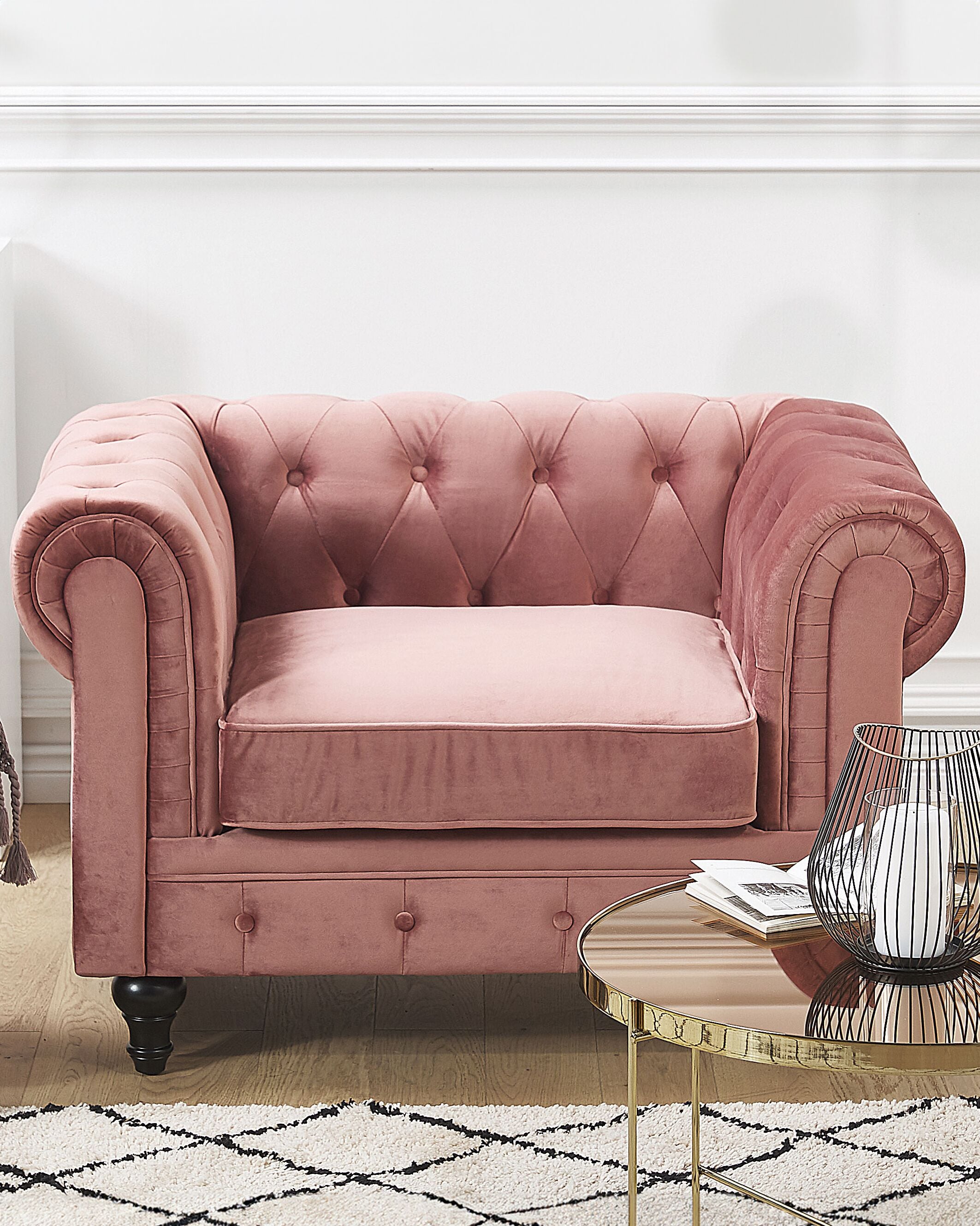 Armchair CHESTERFIELD Velvet Pink