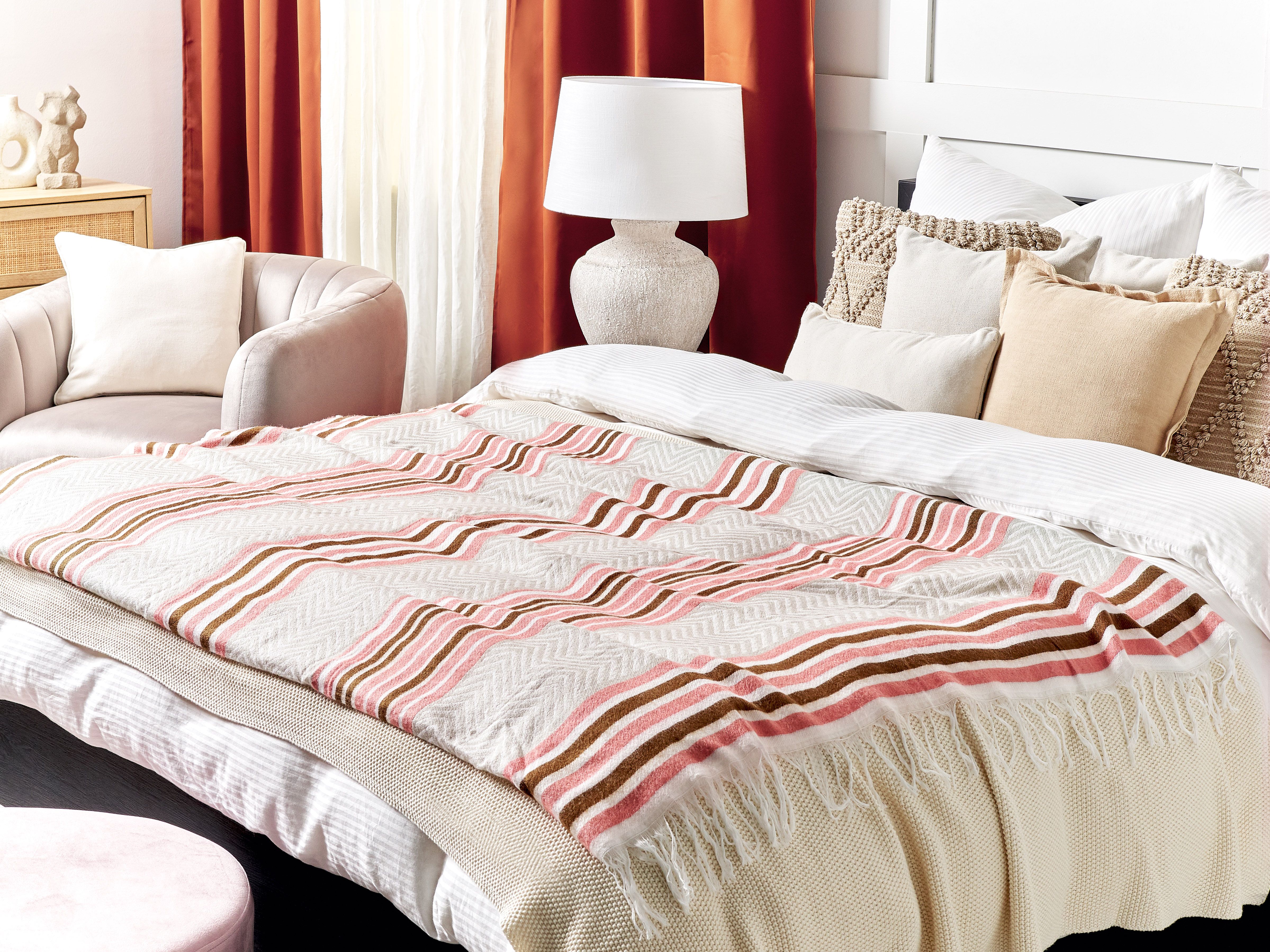Blanket MAGAR Fabric 130 x 170 cm Beige