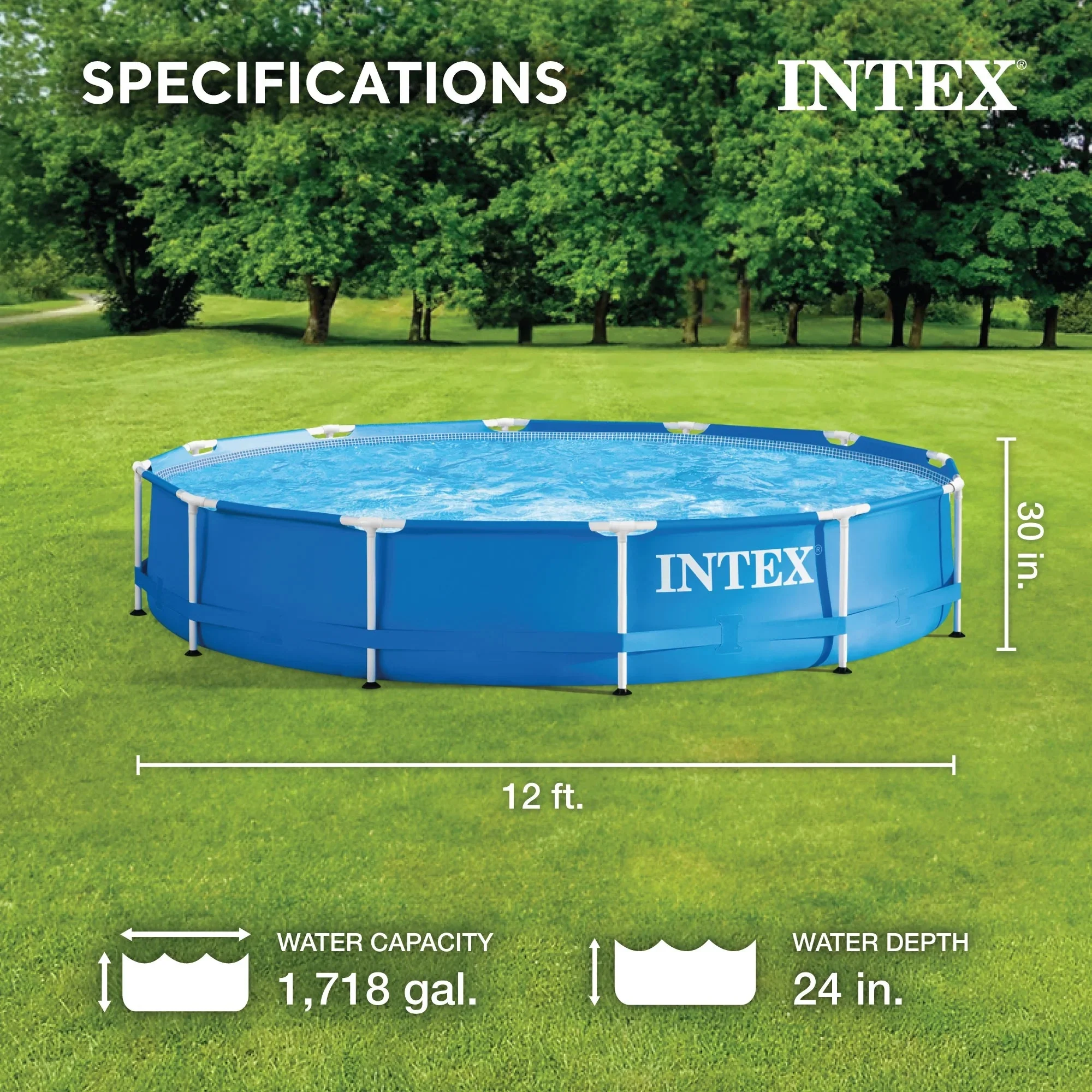 Intex Metal Frame Above Ground Swimming Pool With Filter And Cover, 12 Ft x 30 Inches - 28211EH - Image 23 Intex Metal Frame Above Ground Swimming Pool With Filter And Cover, 12 Ft x 30 Inches - 28211EH - Image 23