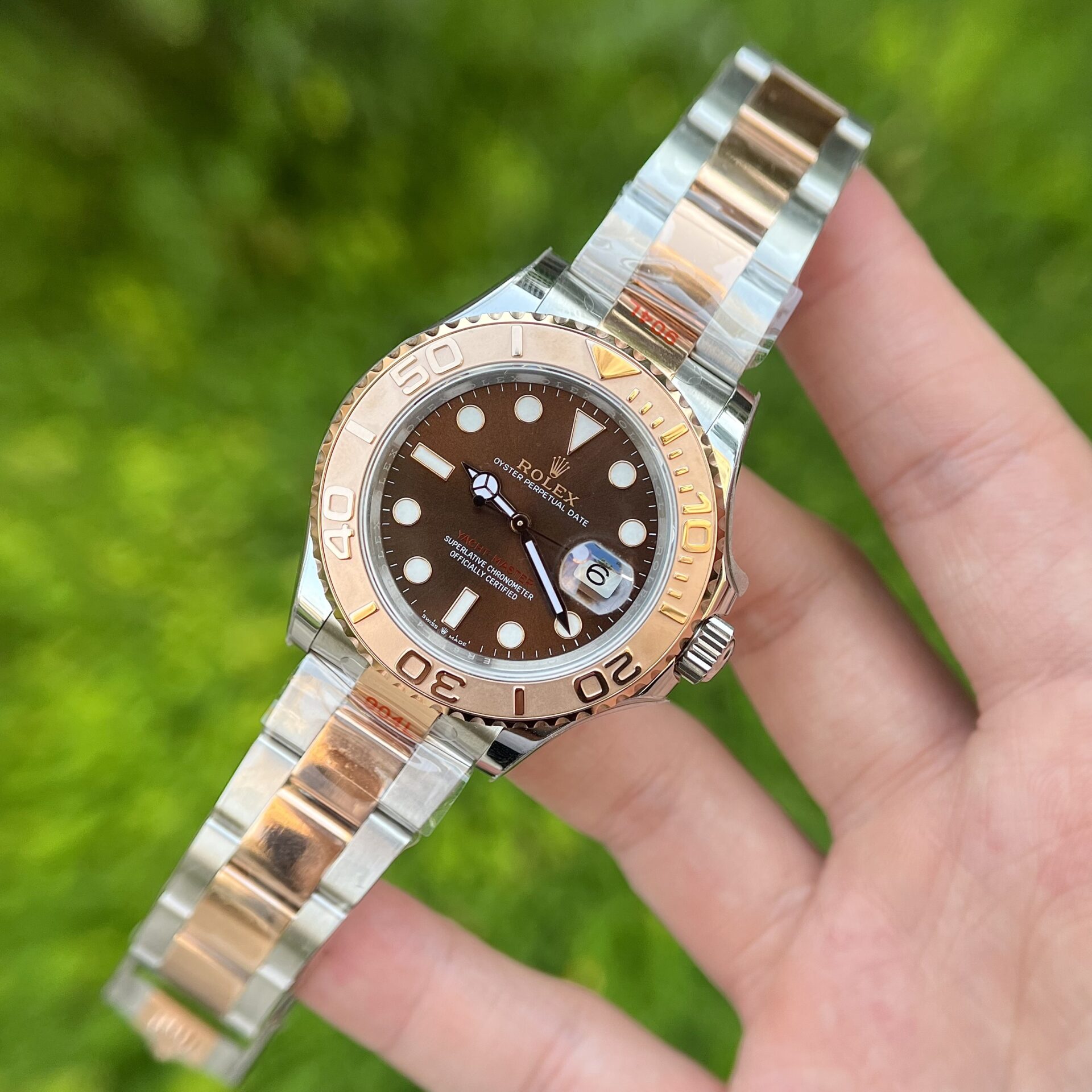 Rolex Replica Watch Yacht-Master Chocolate Dial Demi Strap EW Factory 40mm - Top club