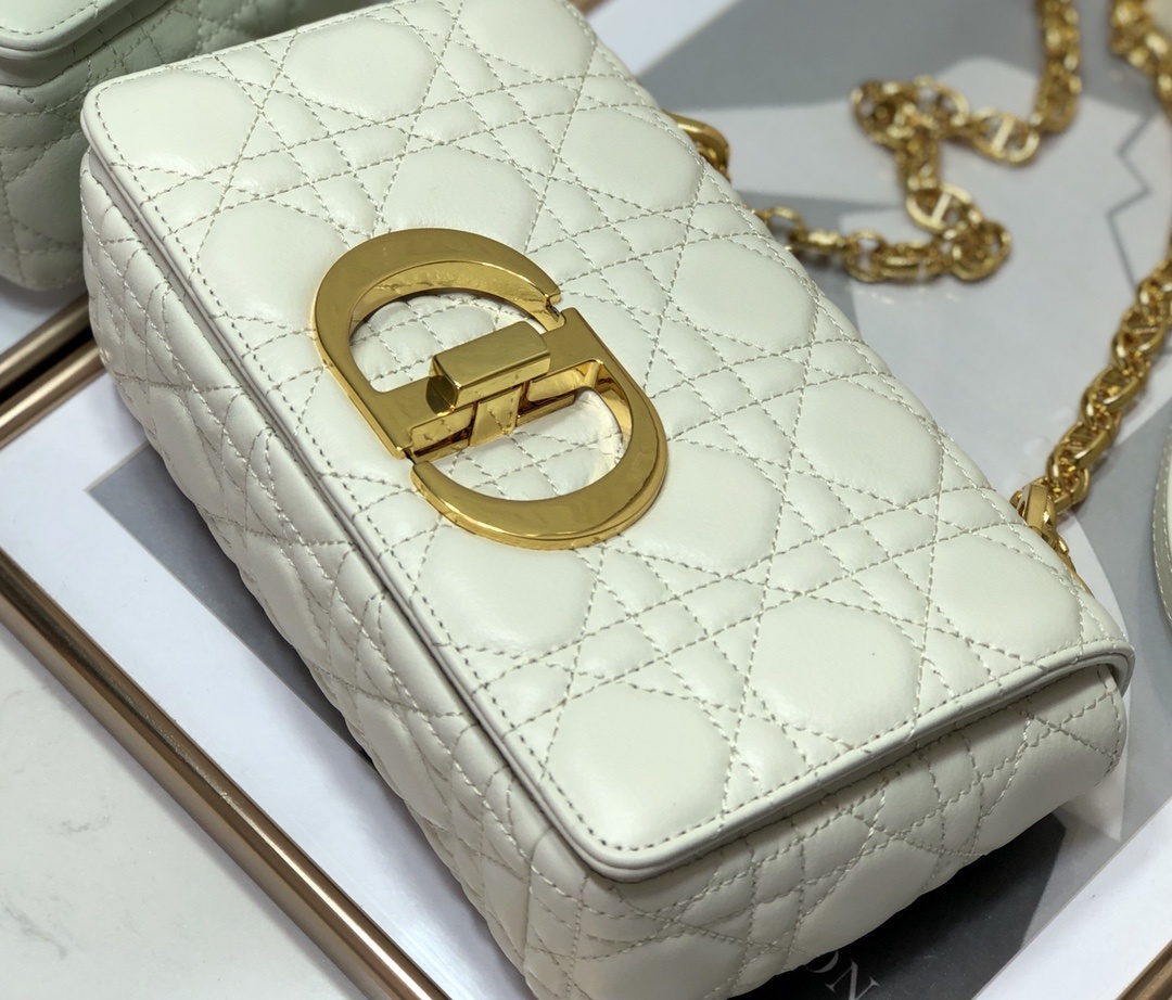 Christian Dior Small Dior Caro Bag, White, For Women Women’s Handbags, Shoulder Bags, Crossbody Bags, 20cm CD M9241UWHC_M35U1:1High-quality replica
