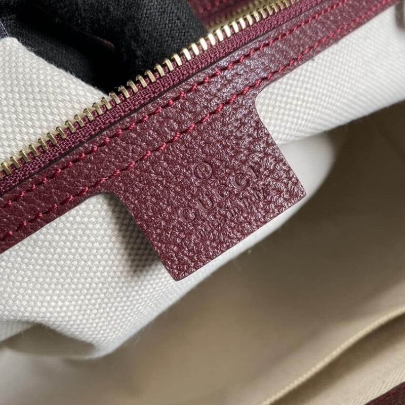 Replica Gucci Ophidia Medium Tote With Web In Burgundy Gg Canvas 6316851:1High-quality replica