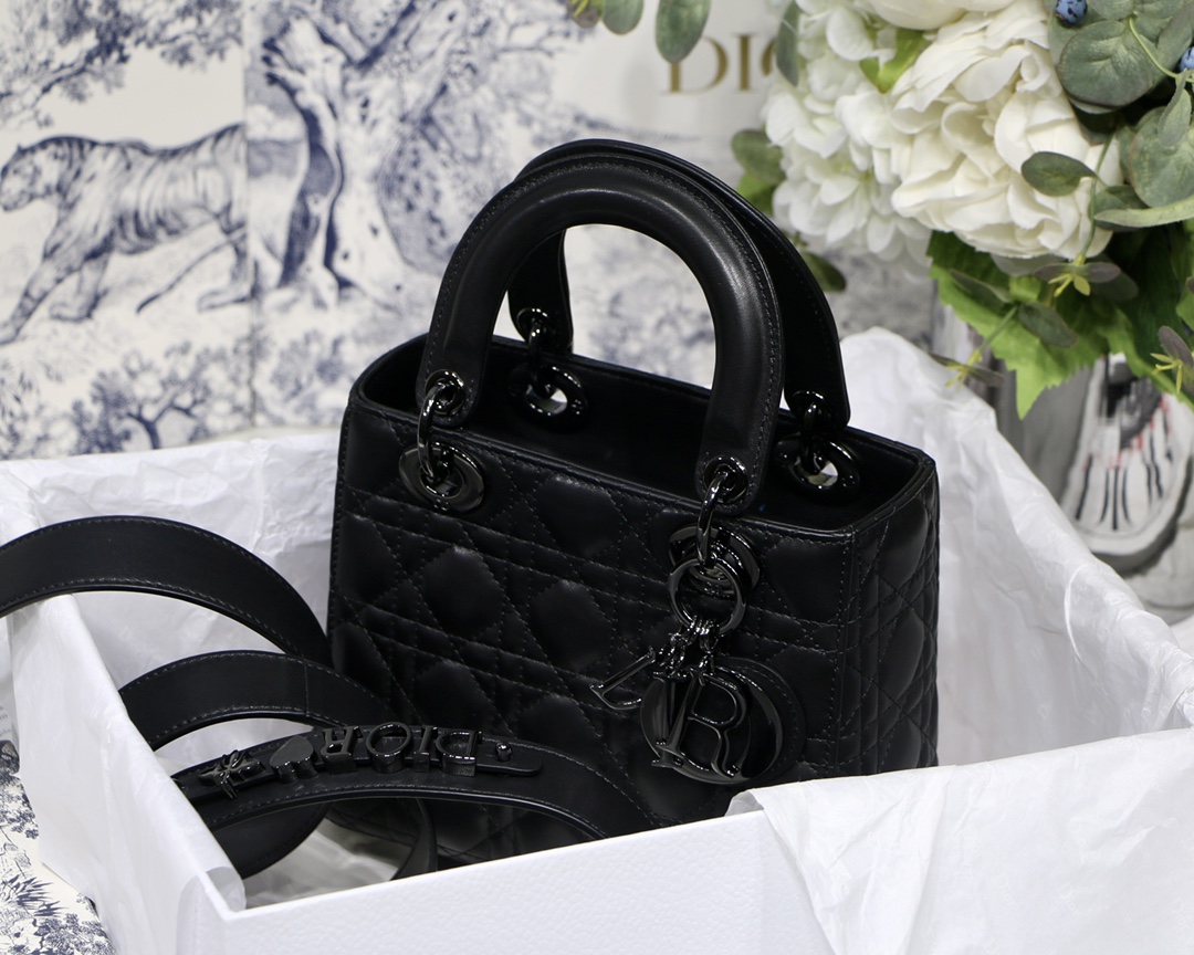 Small Lady Dior My Abcdior Bag Black/Grey/White For Women 8in/20cm1:1High-quality replica