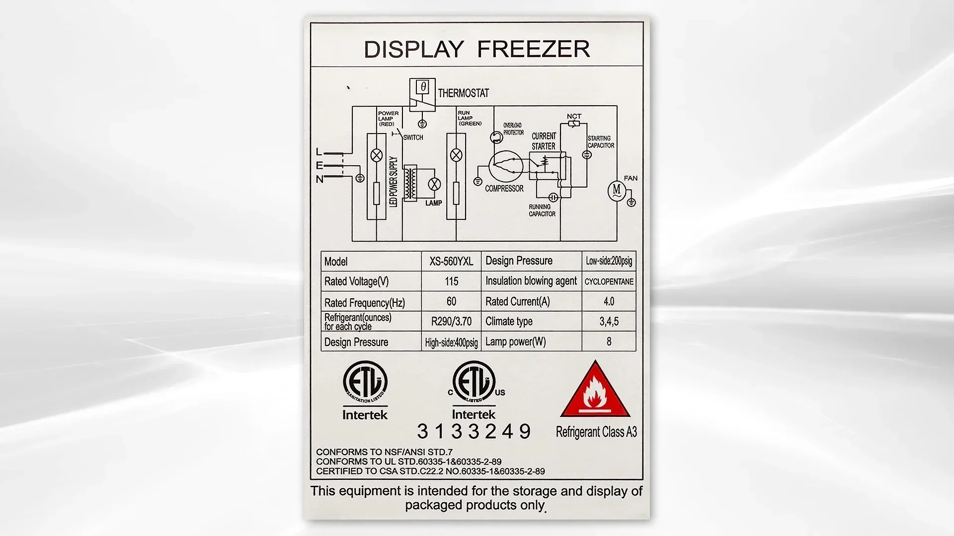Commercial Chest Freezer, 14.5 Cu. Ft., 72 in Curved Glass Lid