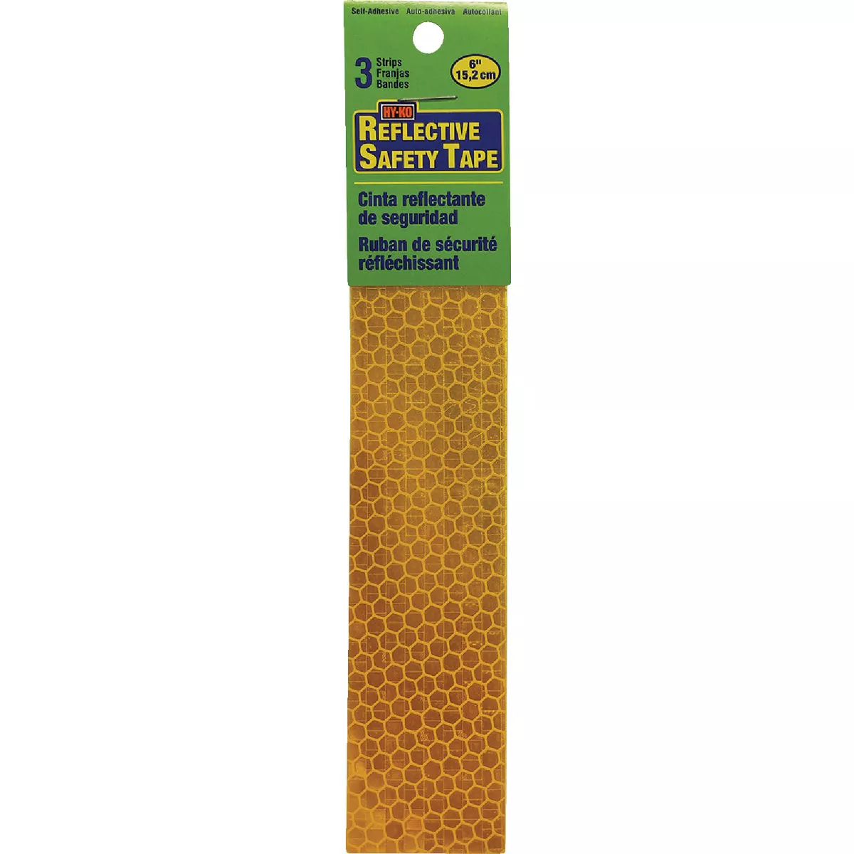 Hy-Ko 1 In. x 6 In. Yellow Reflective Safety Tape Strips (3-Count)