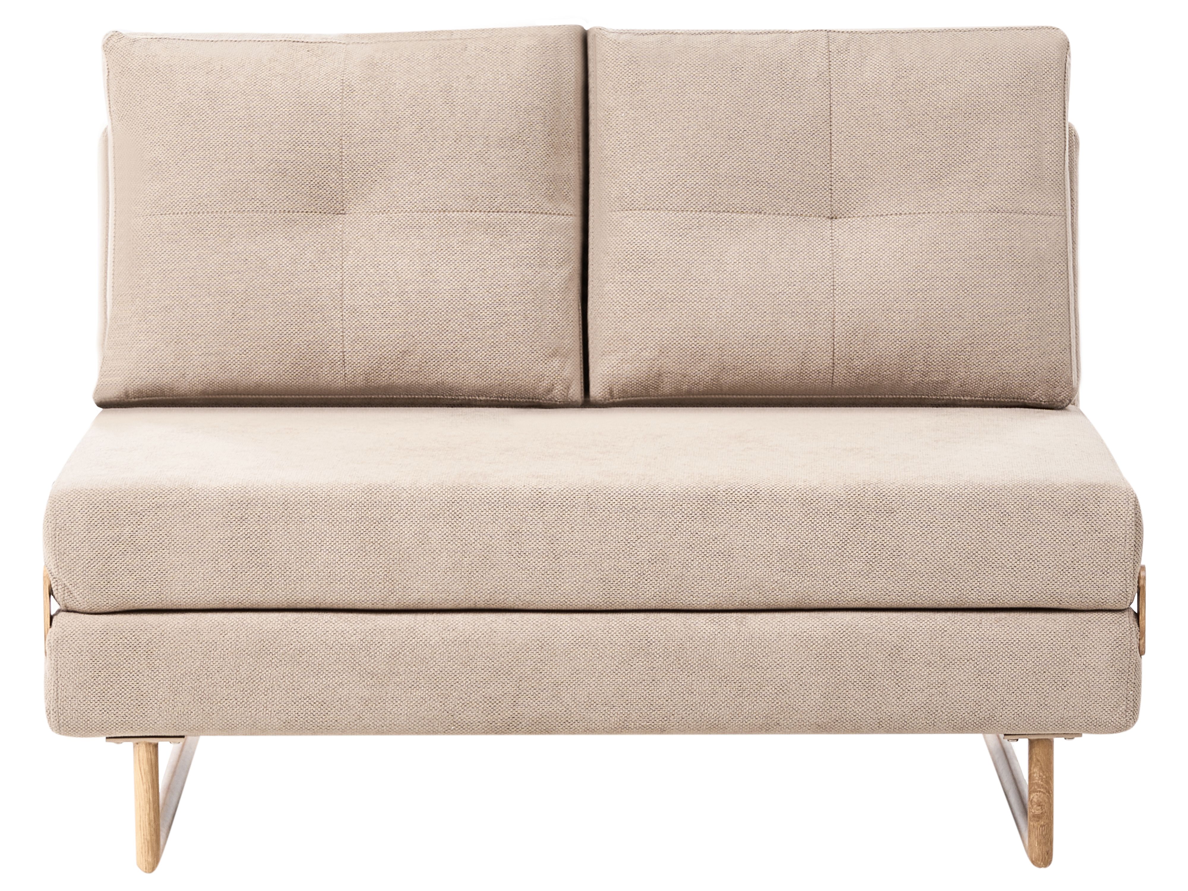 Sofa Bed 2 Seater JERSLEV Fabric Light Brown