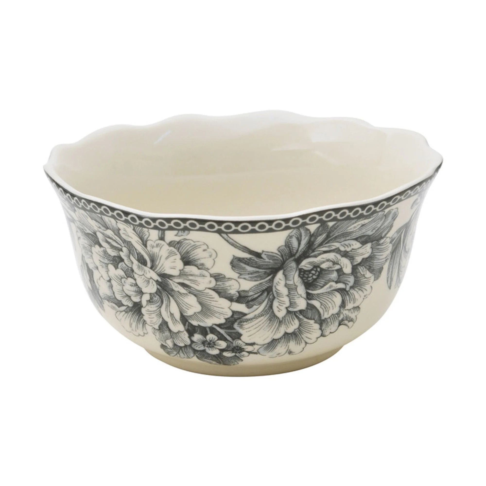 222 Fifth Adelaide Round 16-Piece Porcelain Dinnerware Set, Black Toile - Image 28
