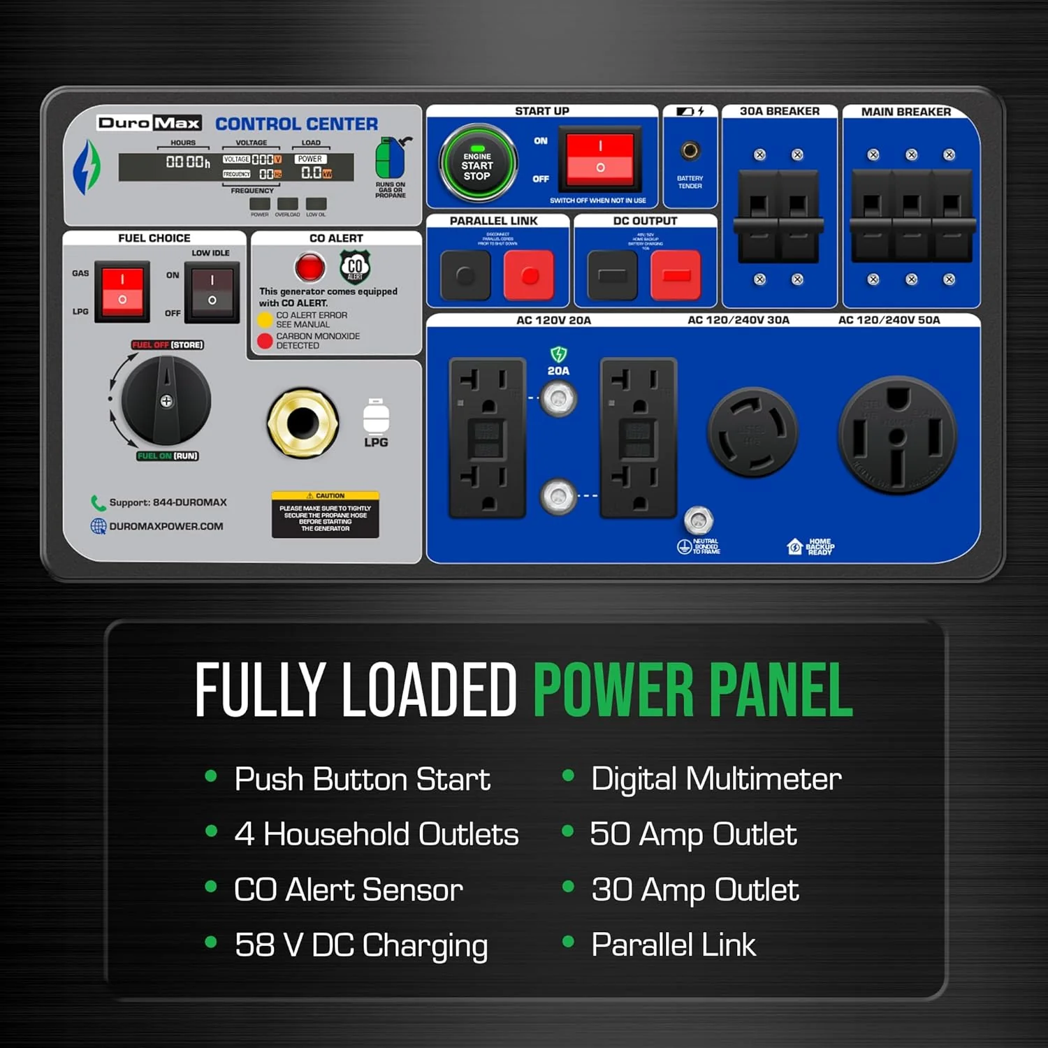 DuroMax Dual Fuel Portable Digital Inverter Generator, 11 000-Watt, 459cc - XP11000iH - Image 5 DuroMax Dual Fuel Portable Digital Inverter Generator, 11 000-Watt, 459cc - XP11000iH - Image 5