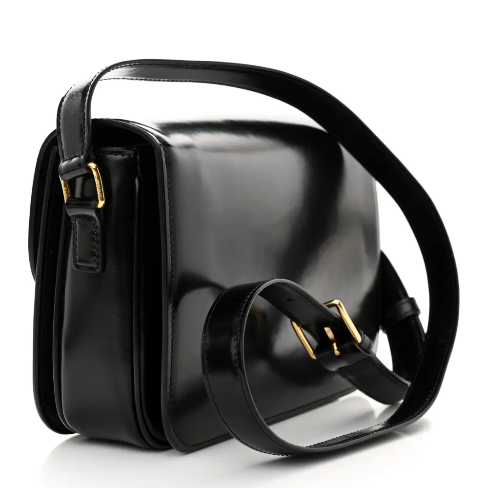 Replica Celine Black Shiny Calfskin Bag with Gold Hardware1:1High-quality replica