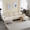 Convertible Sectional Sofa Couch, U Shaped Modular Sectional Sofa with Back and Armrest, 4-Seat Sectional Sofas for Living Room, Bedroom, Office, Small Space, Grey
