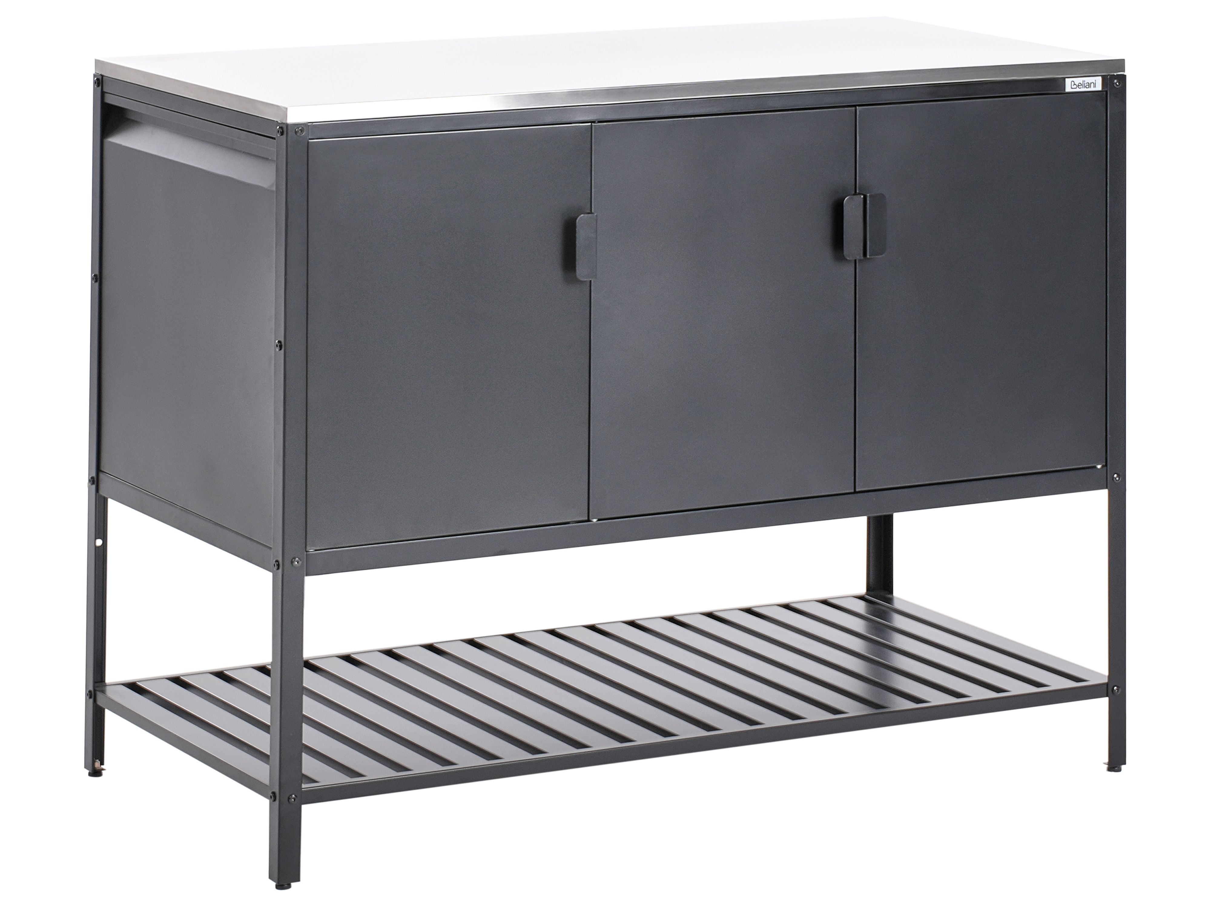 Outdoor Kitchen Cabinet MAENZA Metal Black