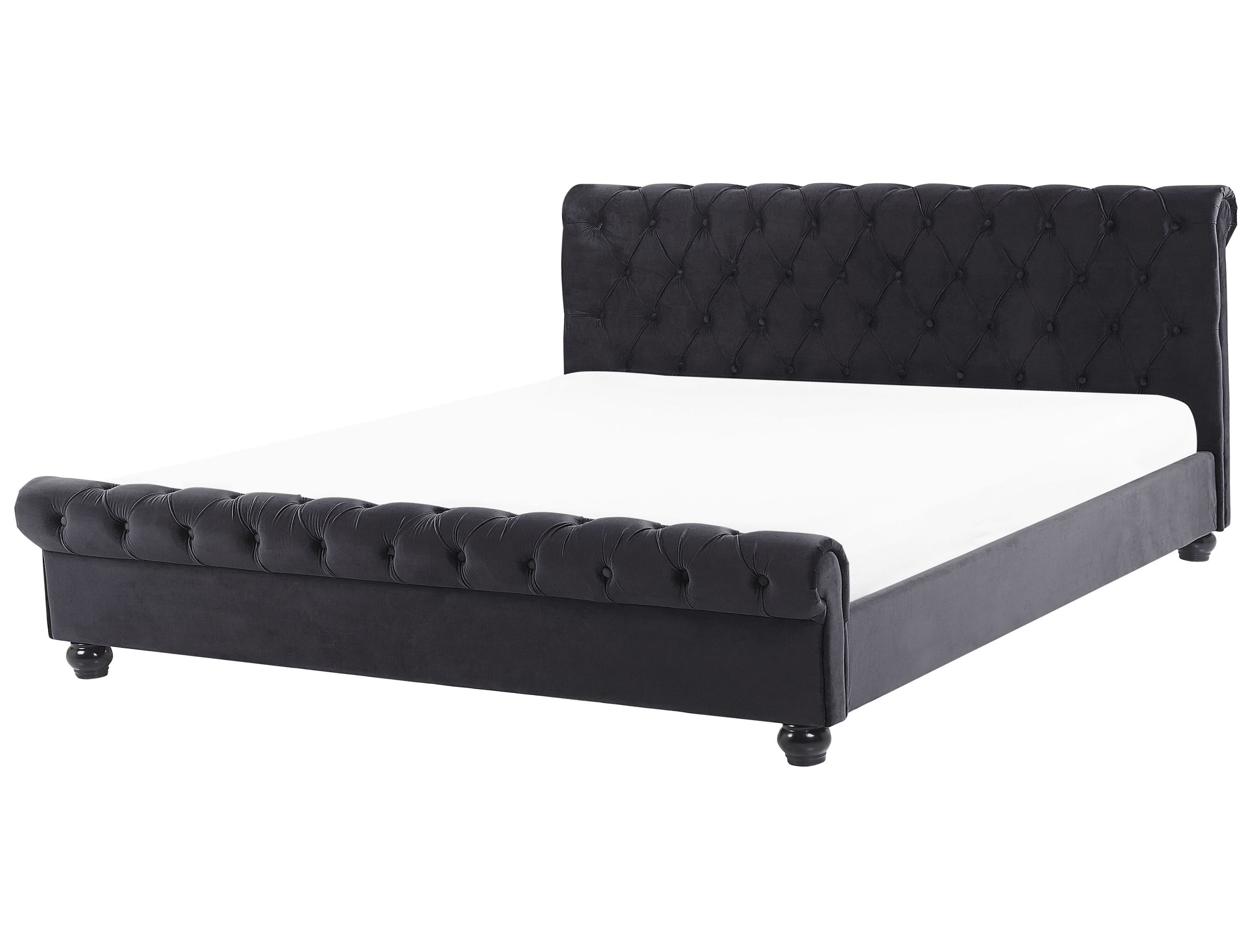 Bed Velvet AVALLON 180 x 200 cm (EU Super King) Black