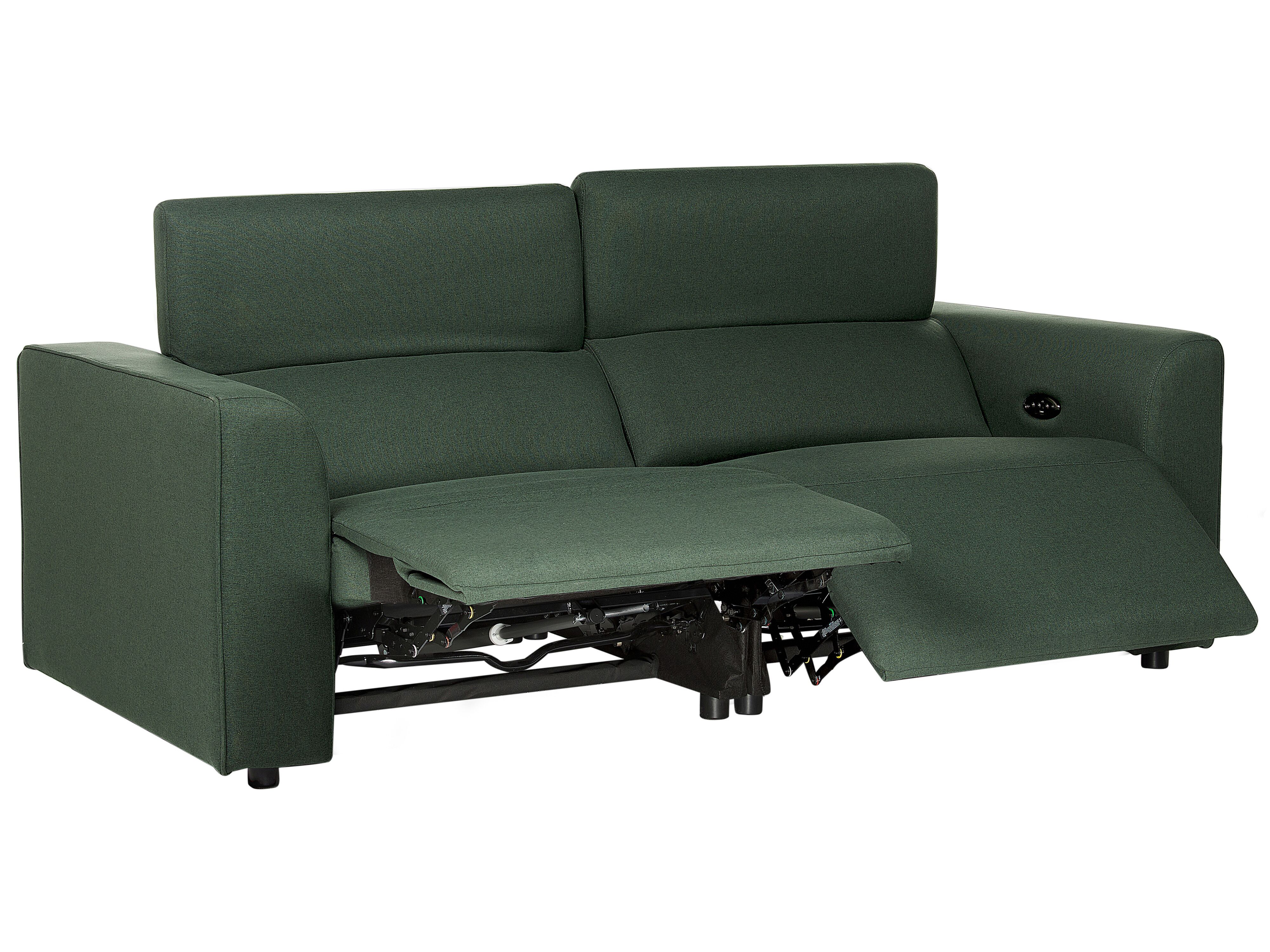 Electric Recliner Sofa 2 Seater ULVEN Fabric Dark Green with USB Port
