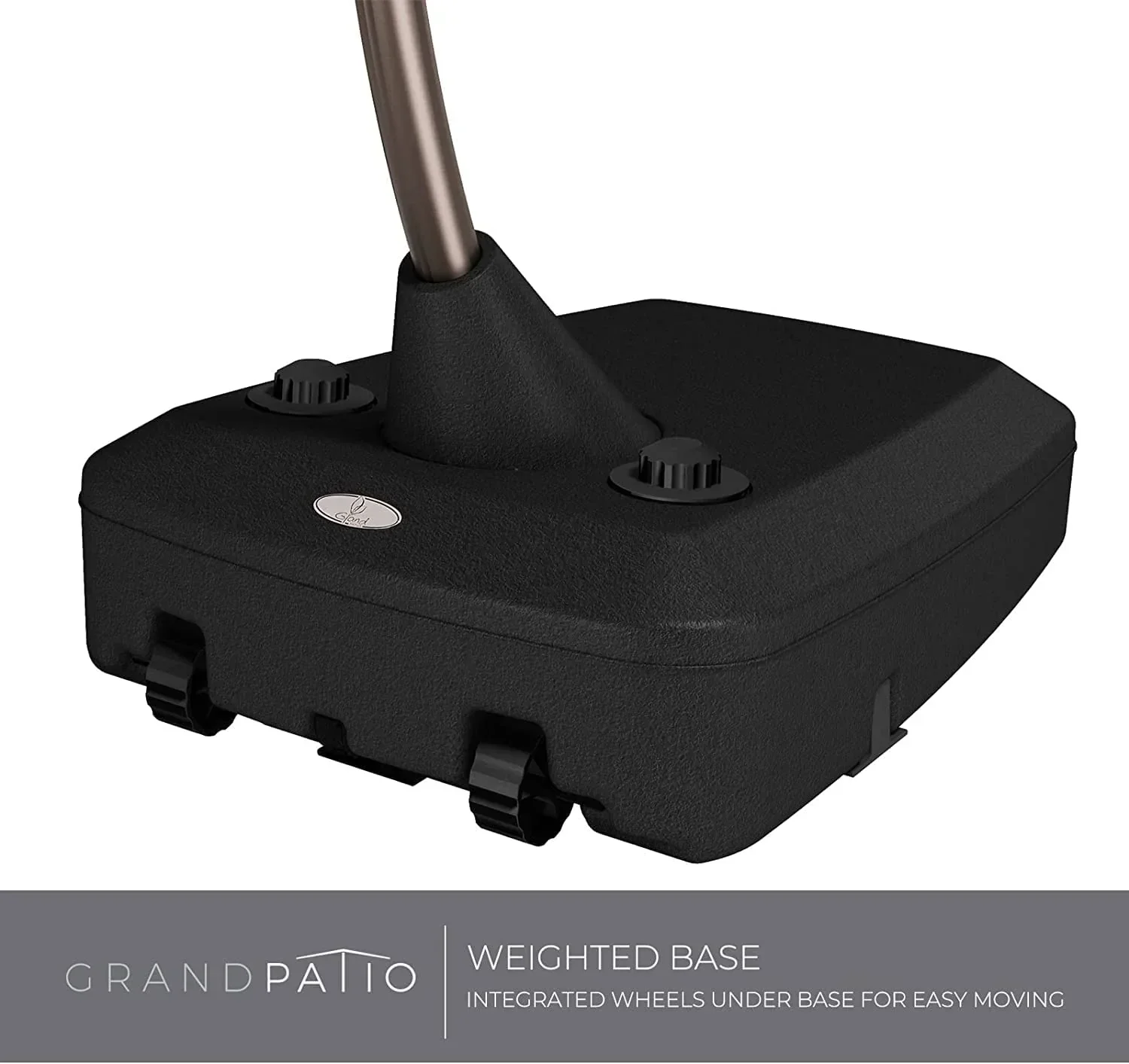 Grand Patio 10x10 ft Deluxe Aluminium Offset Umbrella With Base, Champagne - Napoli - Image 5 Grand Patio 10x10 ft Deluxe Aluminium Offset Umbrella With Base, Champagne - Napoli - Image 5