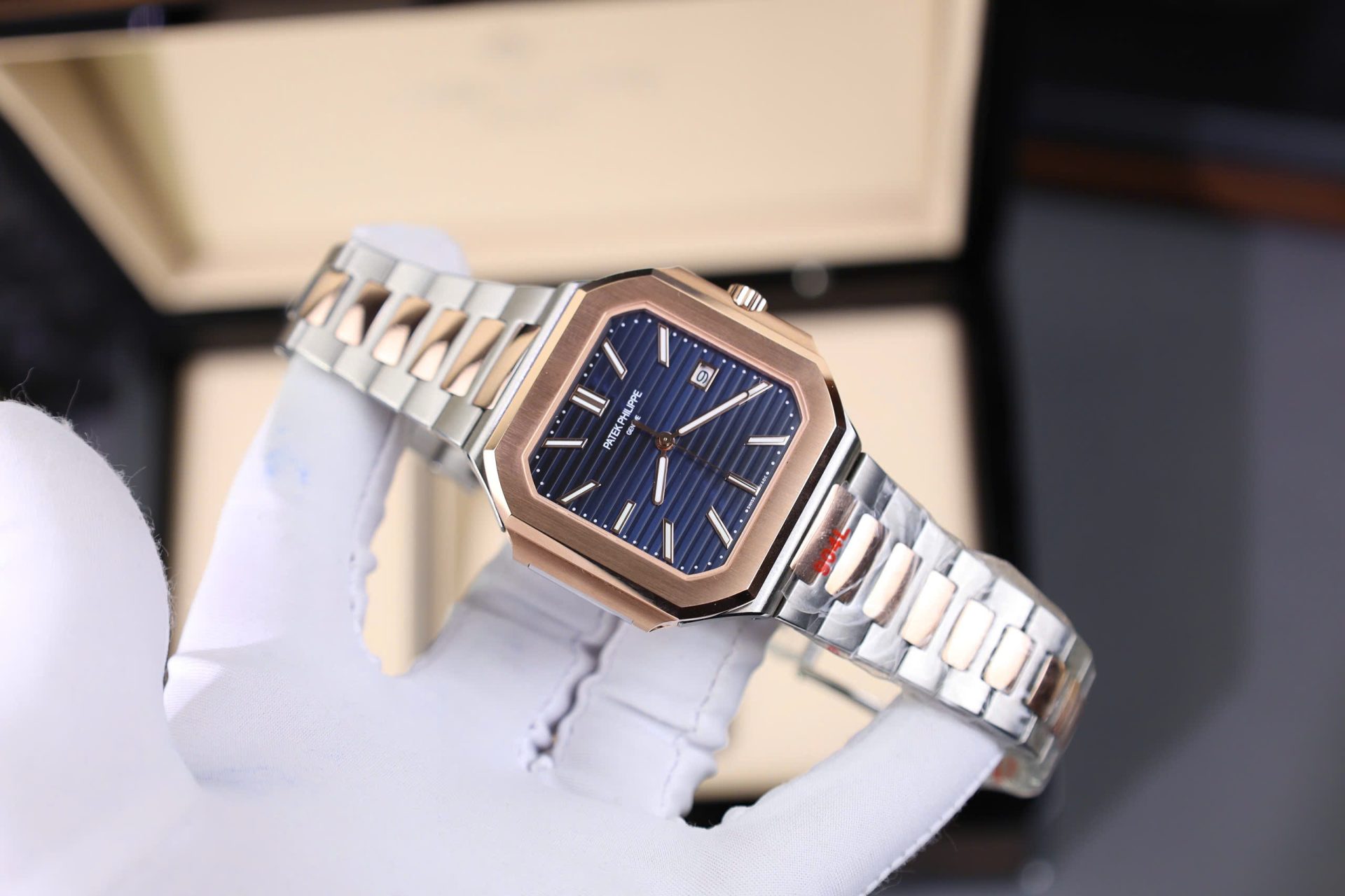 Patek Philippe Cubitus 5821 Demi Rose Gold Replica 11 Watch Dial Blue 45mm - Elite Watch Atelier
