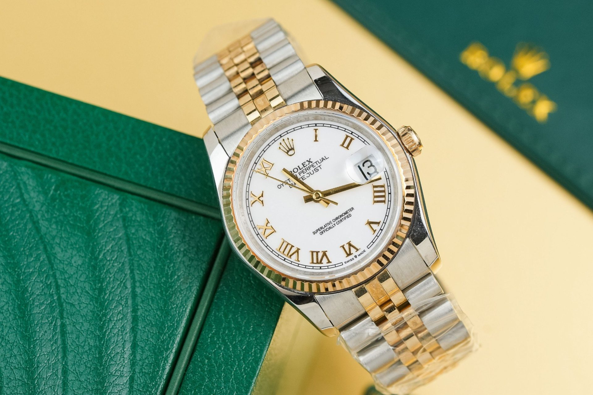 Rolex Replica 1:1 Watch DateJust 126233 Roman Numerals Gold Wrapped GM Factory 36mm - Elite Watch Atelier
