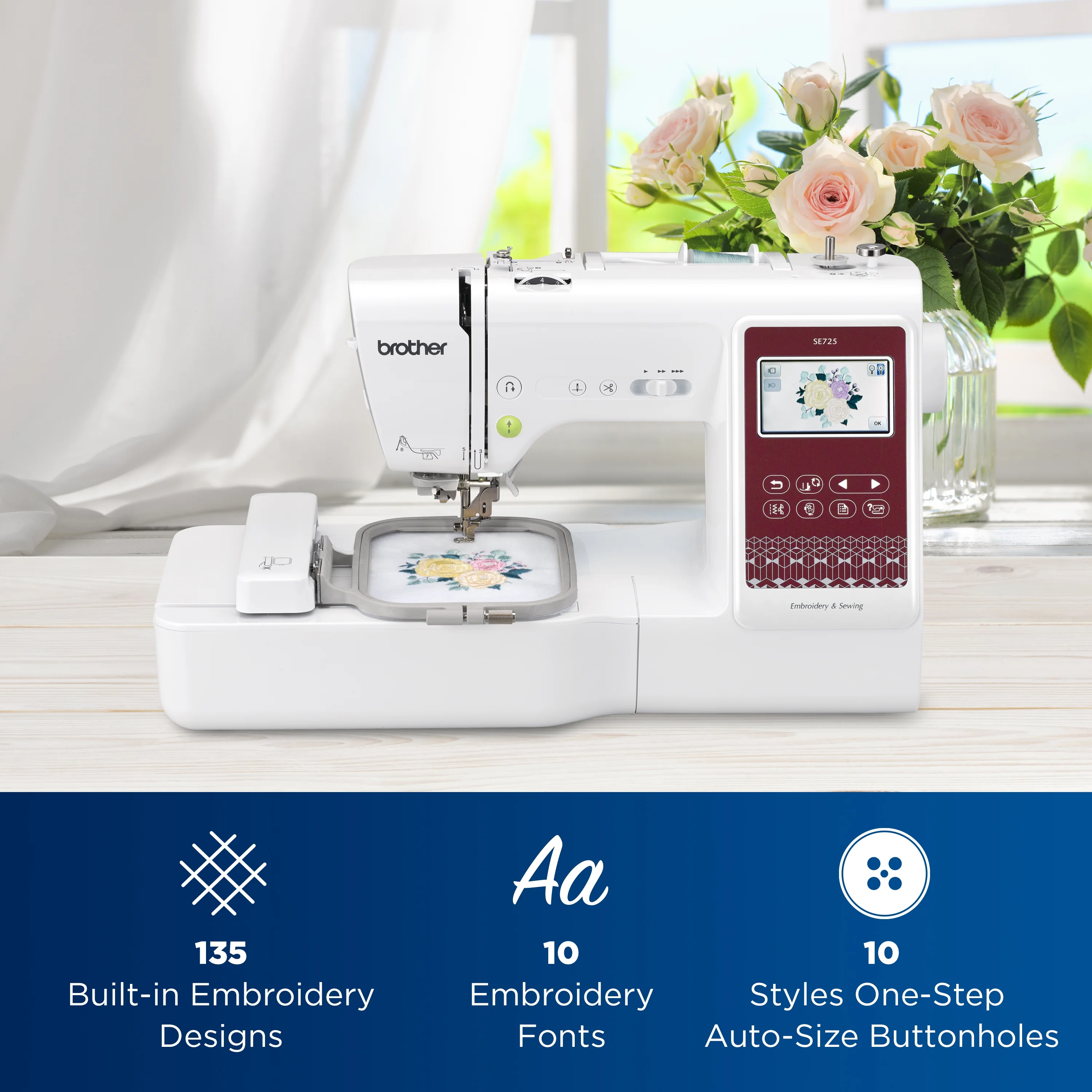 Brother SE725 Sewing and Embroidery Machine with Artspira App, 50 Free Designs - Image 12