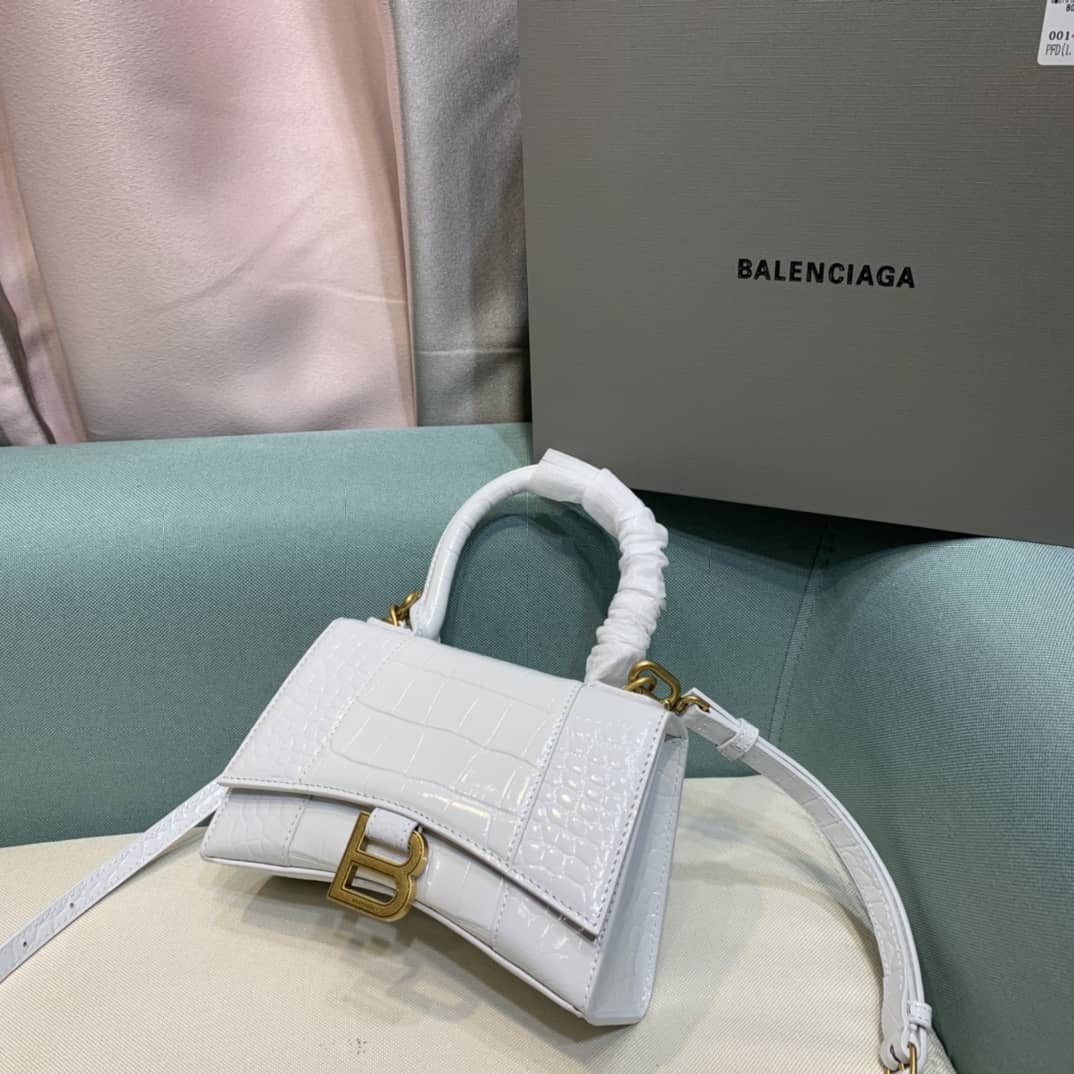 Balenciaga Hourglass Leather Top Handle Replica Bag - Replicaclubs