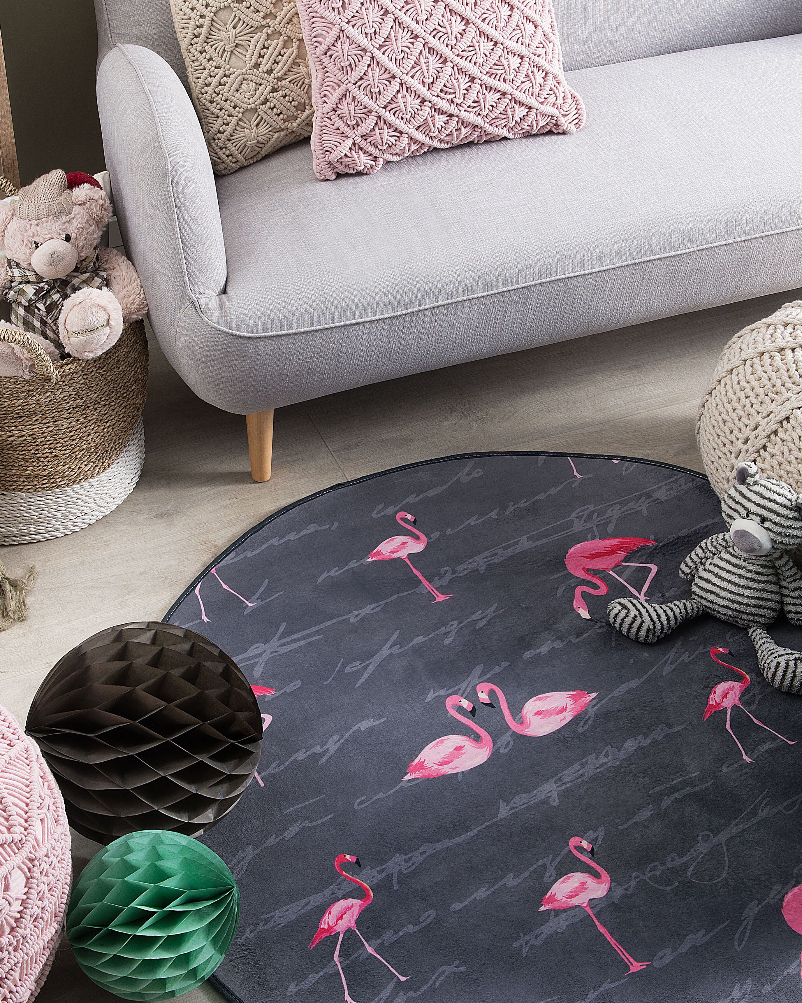 Rug KERTE Dark Grey ø 120 cm