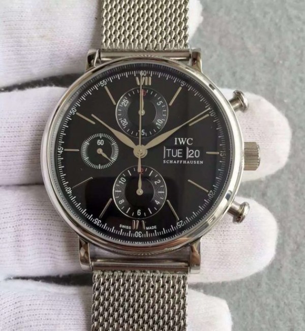 Replica IWC V6 Portofino IW391010 Chronograph Black Dial - Top club