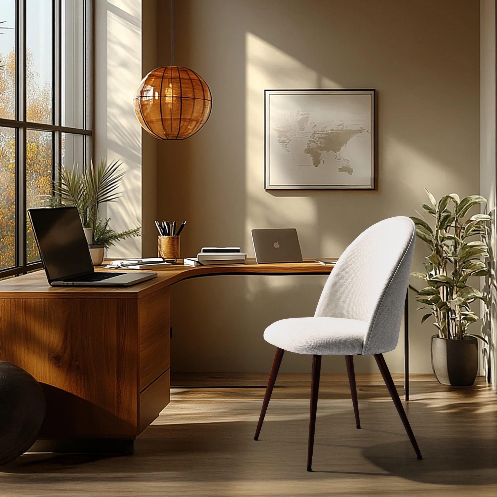 Homy Casa Indoor Reception Chair Set of 2, Comfy Modern Guest chair with Backrest for Waiting Room Office Home Meeting Conference, Beige