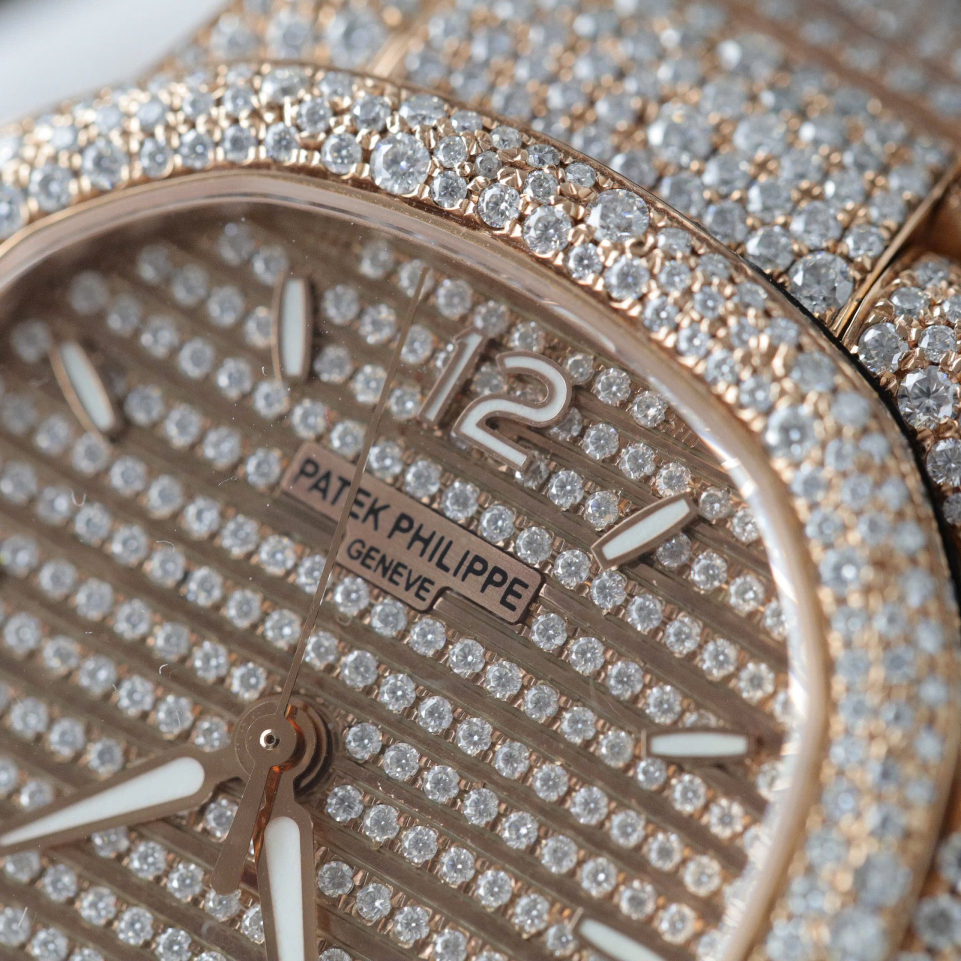 Patek Philippe Nautilus 7118 Replica Watch Gold Wrapped + Moissanite Diamonds Custom 35.2mm - Top club