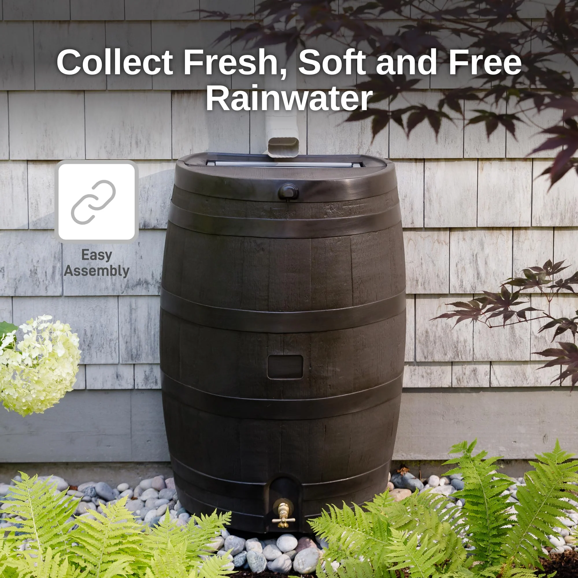 50 Gallon Rain Barrel With Brass Spigot And Flat-Back Design - Image 12 50 Gallon Rain Barrel With Brass Spigot And Flat-Back Design - Image 12