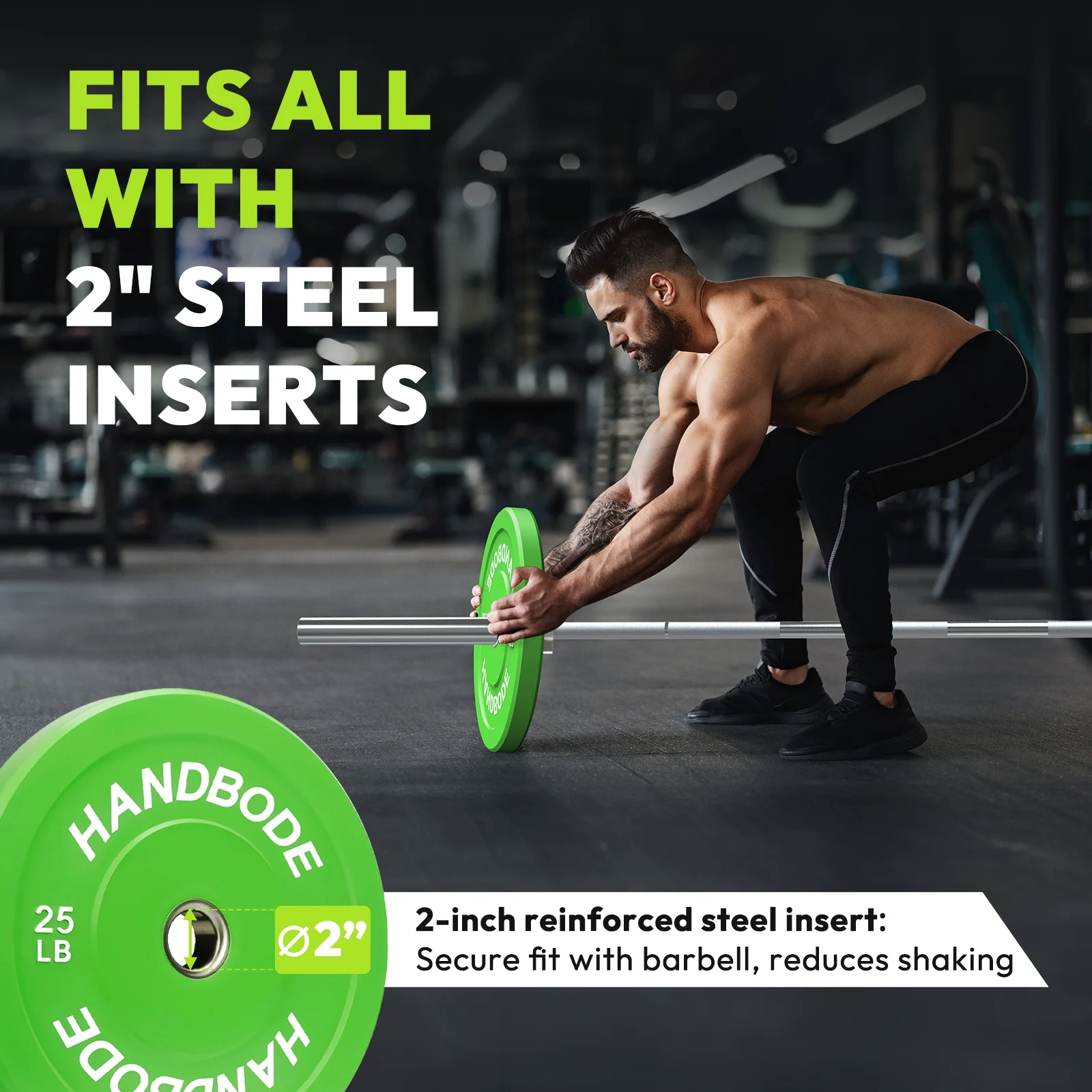 HANDBODE Bumper Plates Olympic Weight Plates, Colored Rubber plate for Weight Lifting and Strength Training 140LB - Image 8