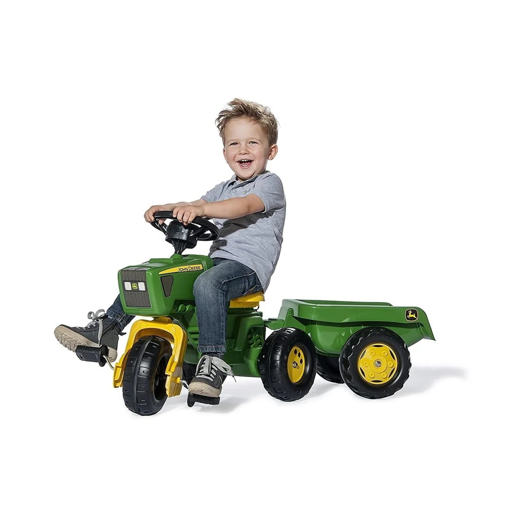 John Deere 052769 3 Wheel Tractor with Trailer - Image 4