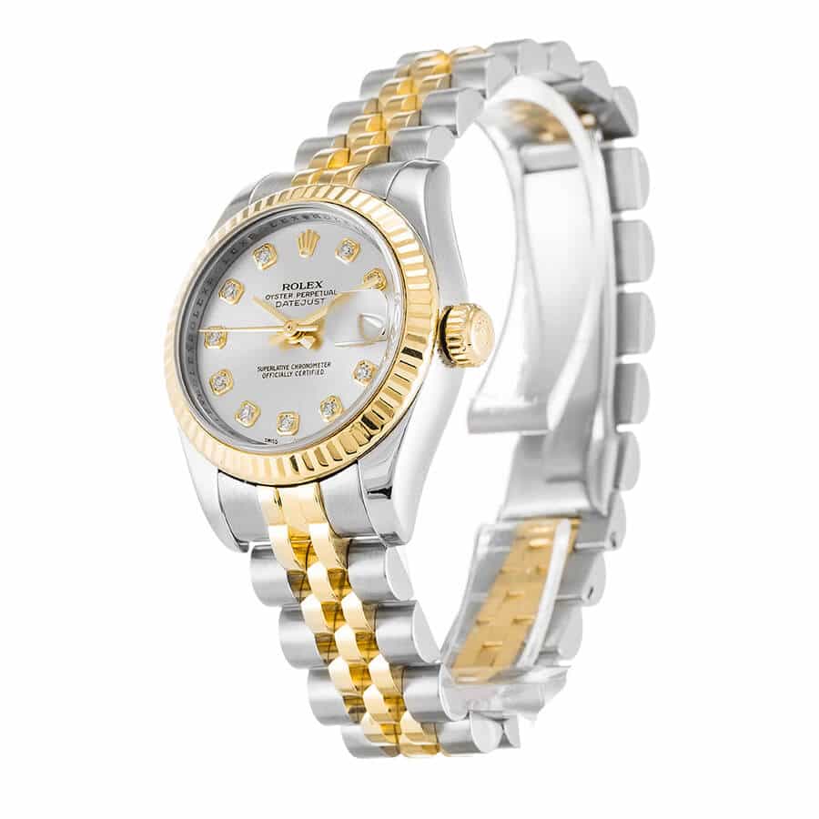 Rolex Datejust 179173 Yellow Gold   Diamond Silver Dial Replica - Elite Watch Atelier