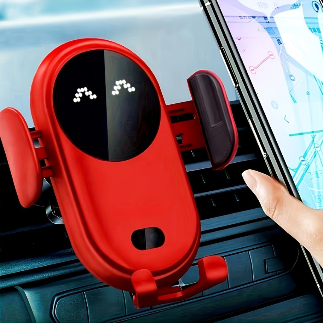 Slimme Draadloze Auto Telefoonhouder met Automatische Grip en Ventilatiebevestiging – Veilig en Handvrij Rijden