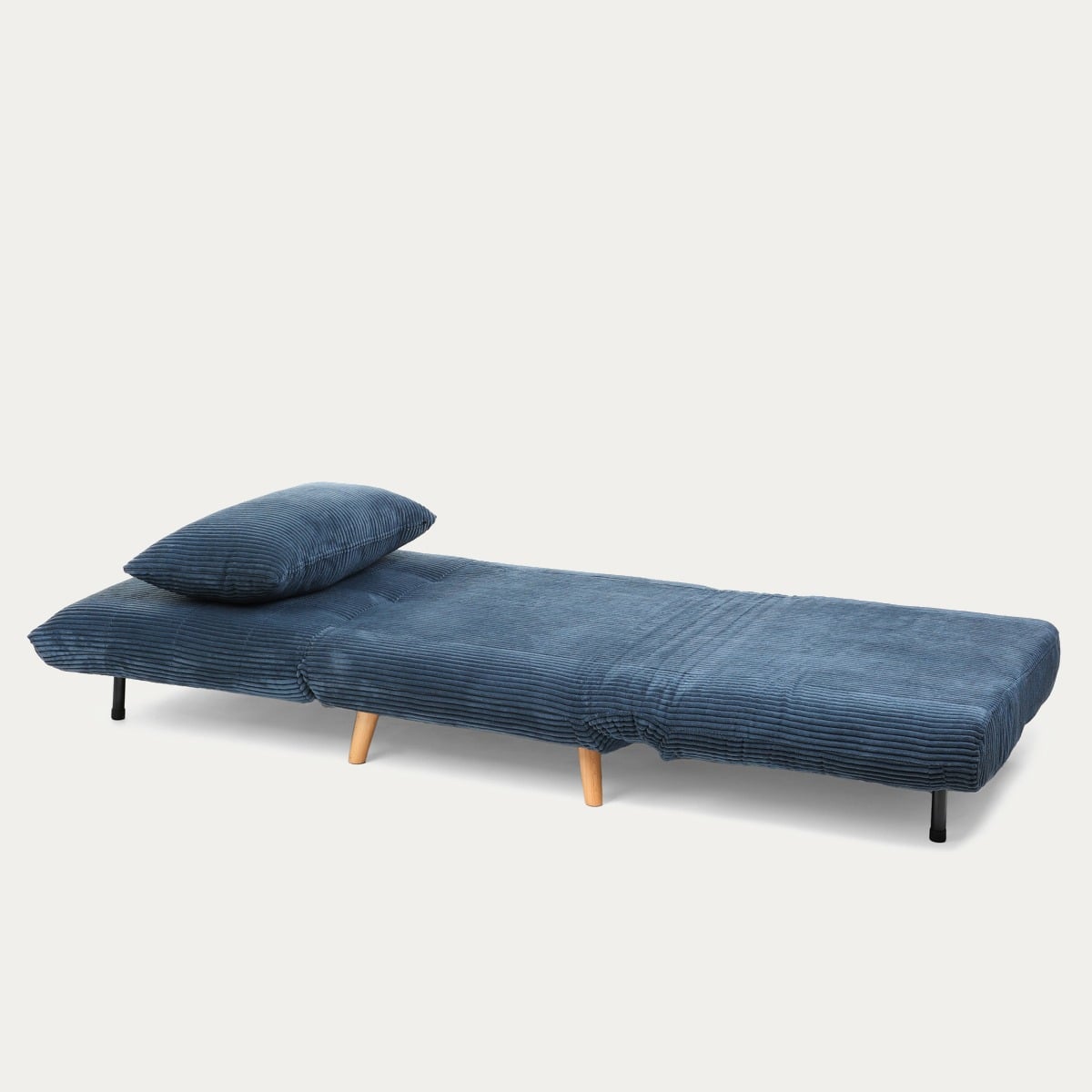 Sofa SOLACE 1-osobowa, z funkcją spania sztruksowa granatowa 83x91x84 cm