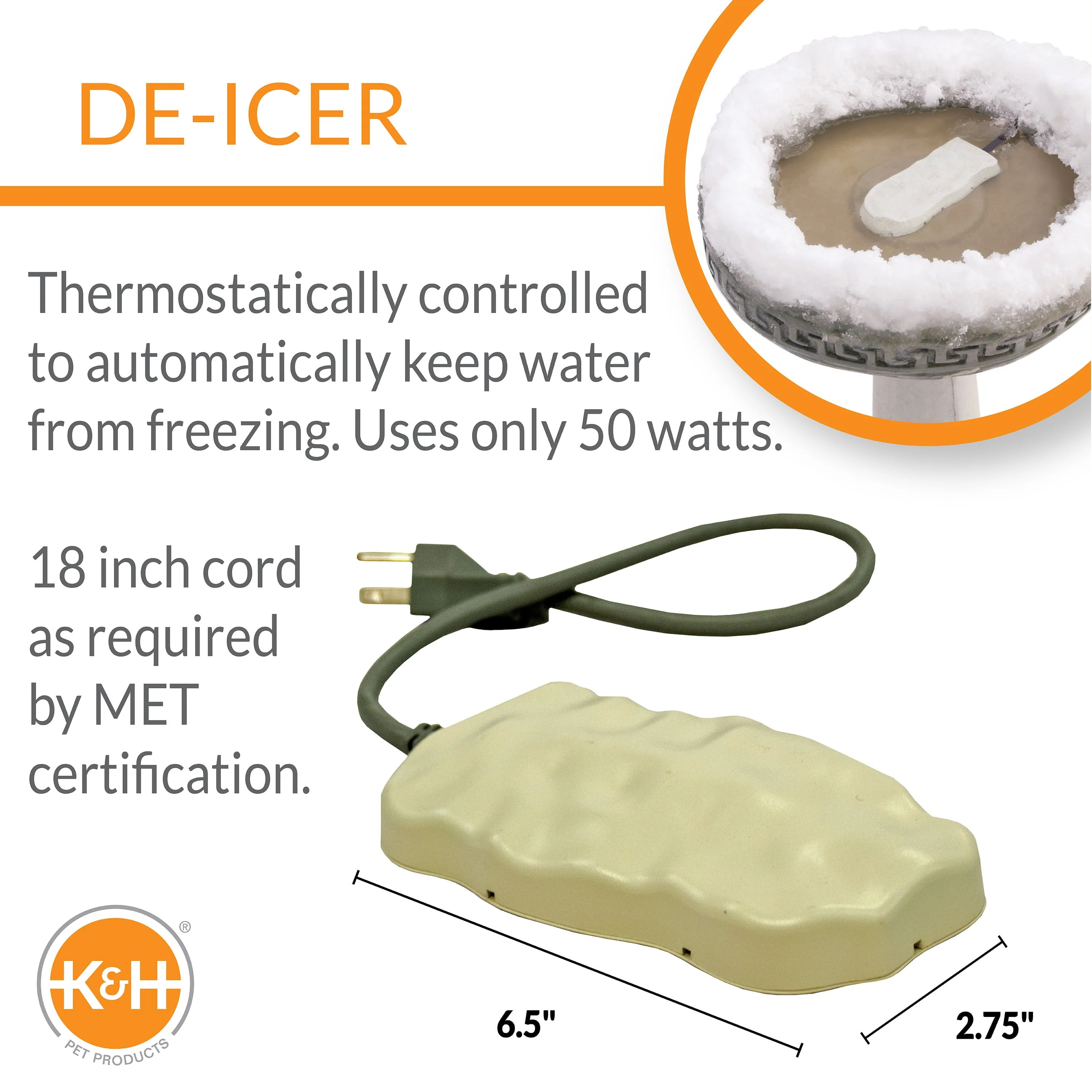 K&H Ice Eliminator Bird Bath Deicer